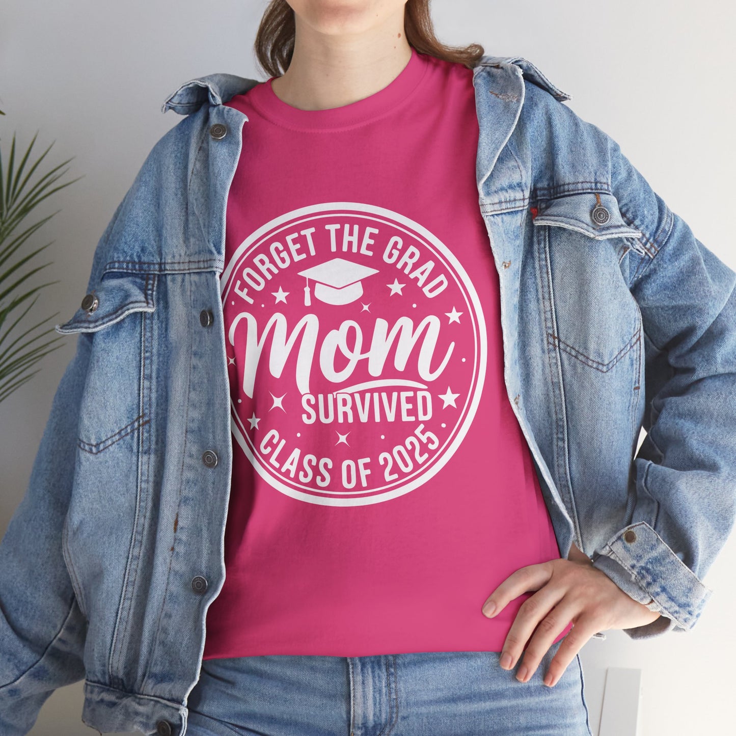 Gildan Comfortable Unisex Heavy Cotton Tee -"Forget the Grad, Mom..." Great gift for Graduation Asst. Sizes & Colors