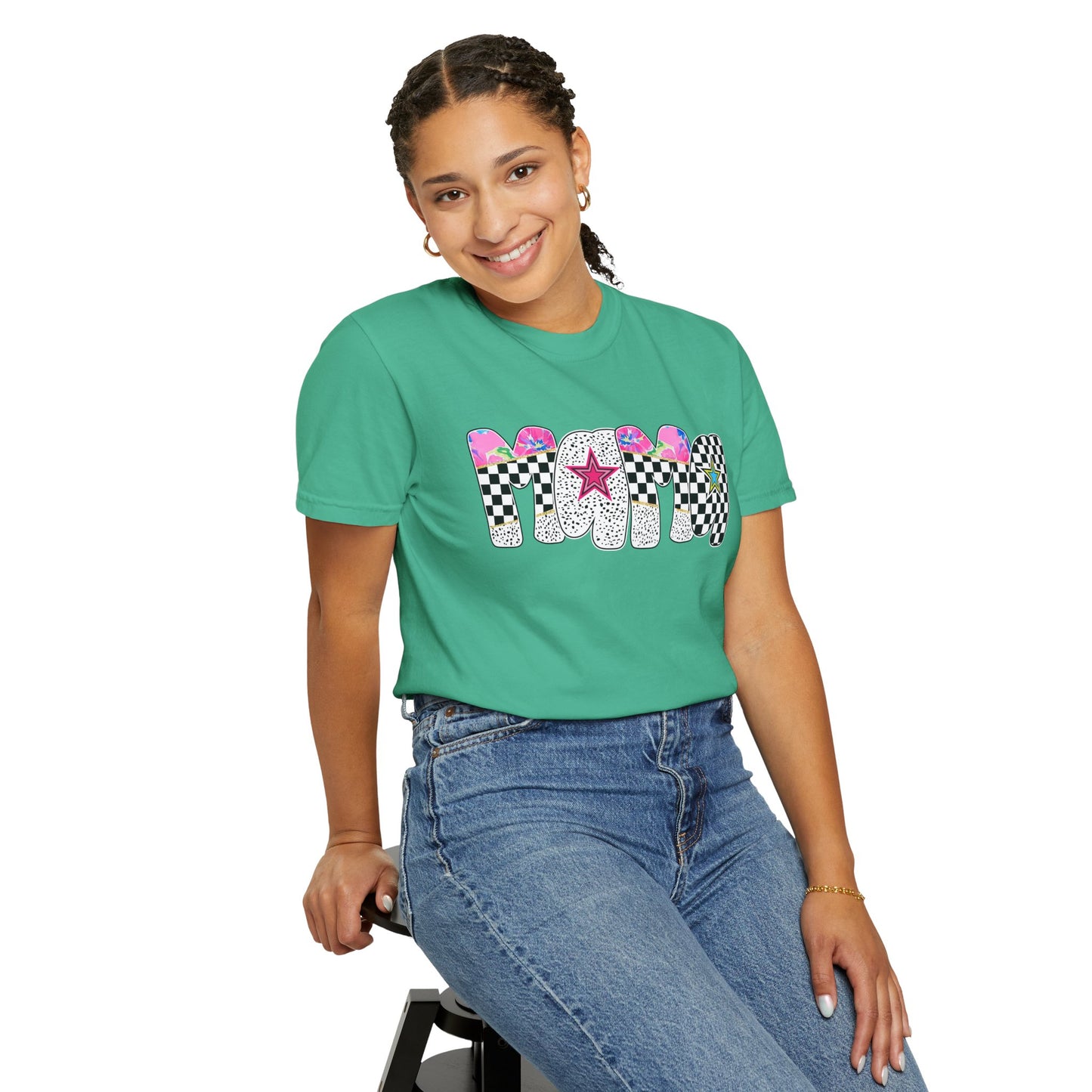 Comfort Colors Retro Vibe Mother's Day T-Shirt with Star Design Asst. Colors & Sizes