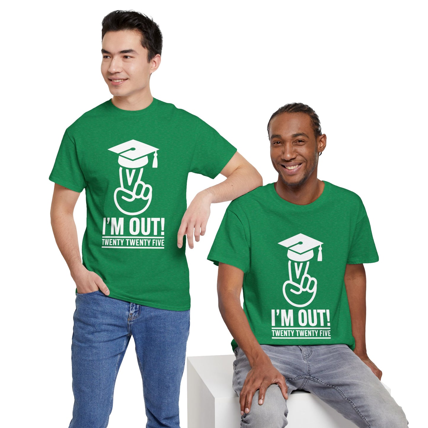 Graduation Celebration Unisex Heavy Cotton Tee - "I'M OUT!" 2025