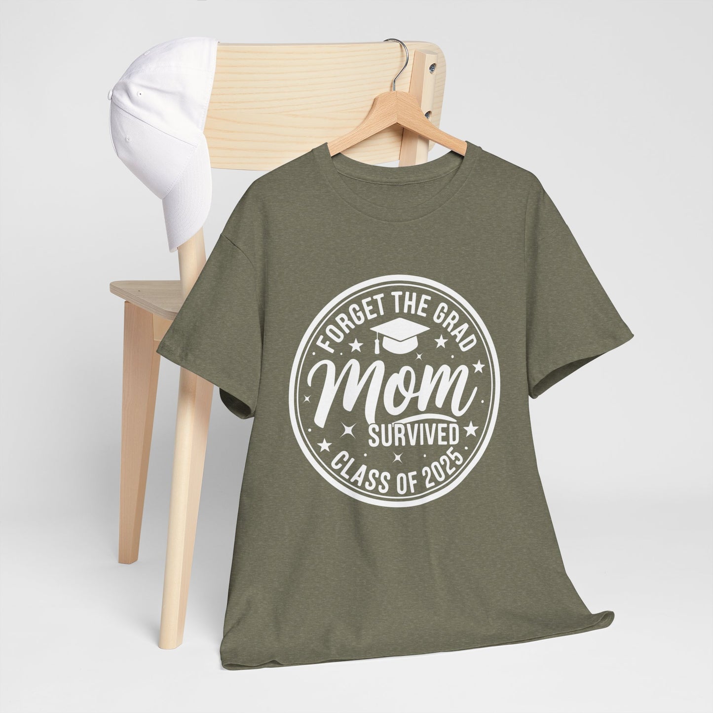 Gildan Comfortable Unisex Heavy Cotton Tee -"Forget the Grad, Mom..." Great gift for Graduation Asst. Sizes & Colors