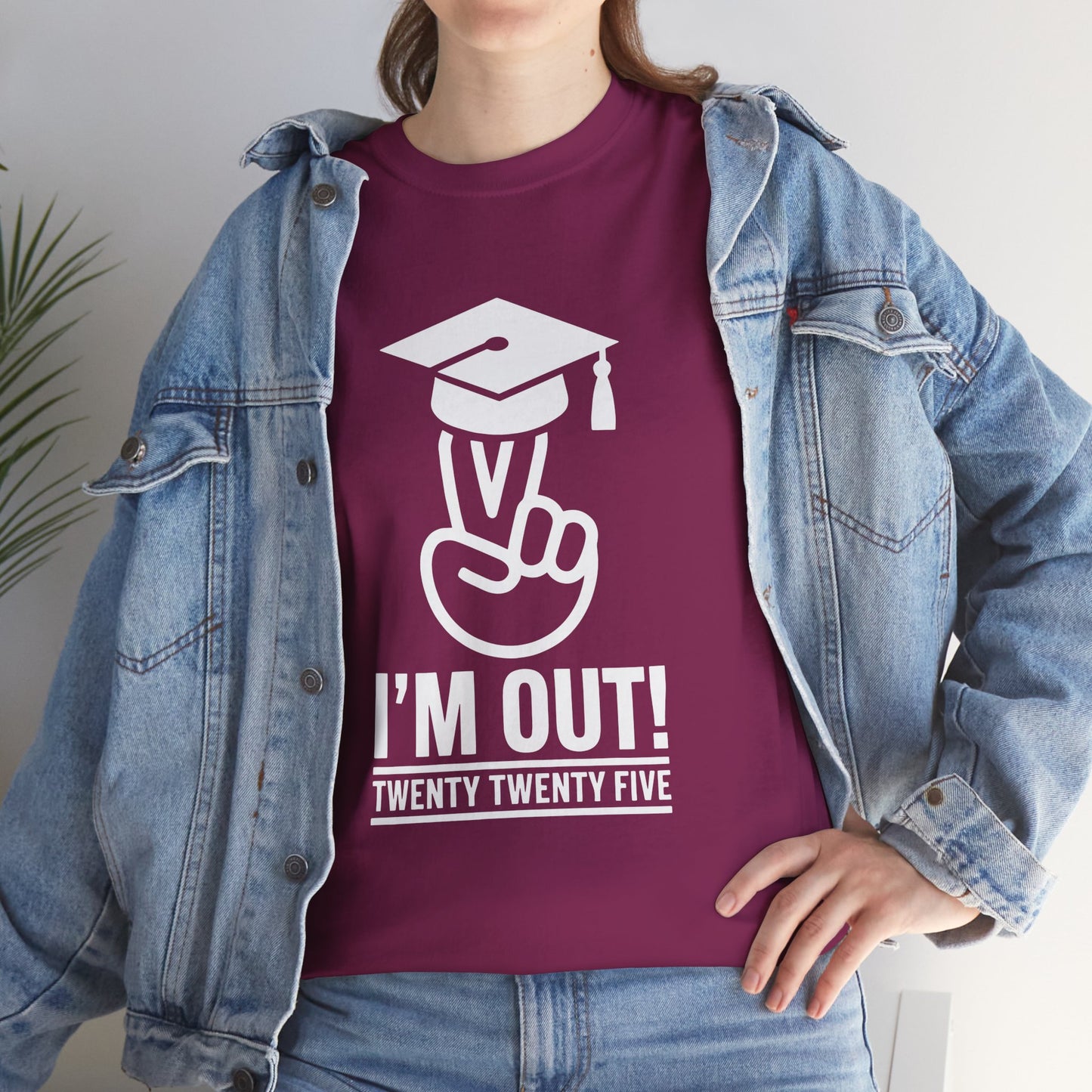 Graduation Celebration Unisex Heavy Cotton Tee - "I'M OUT!" 2025