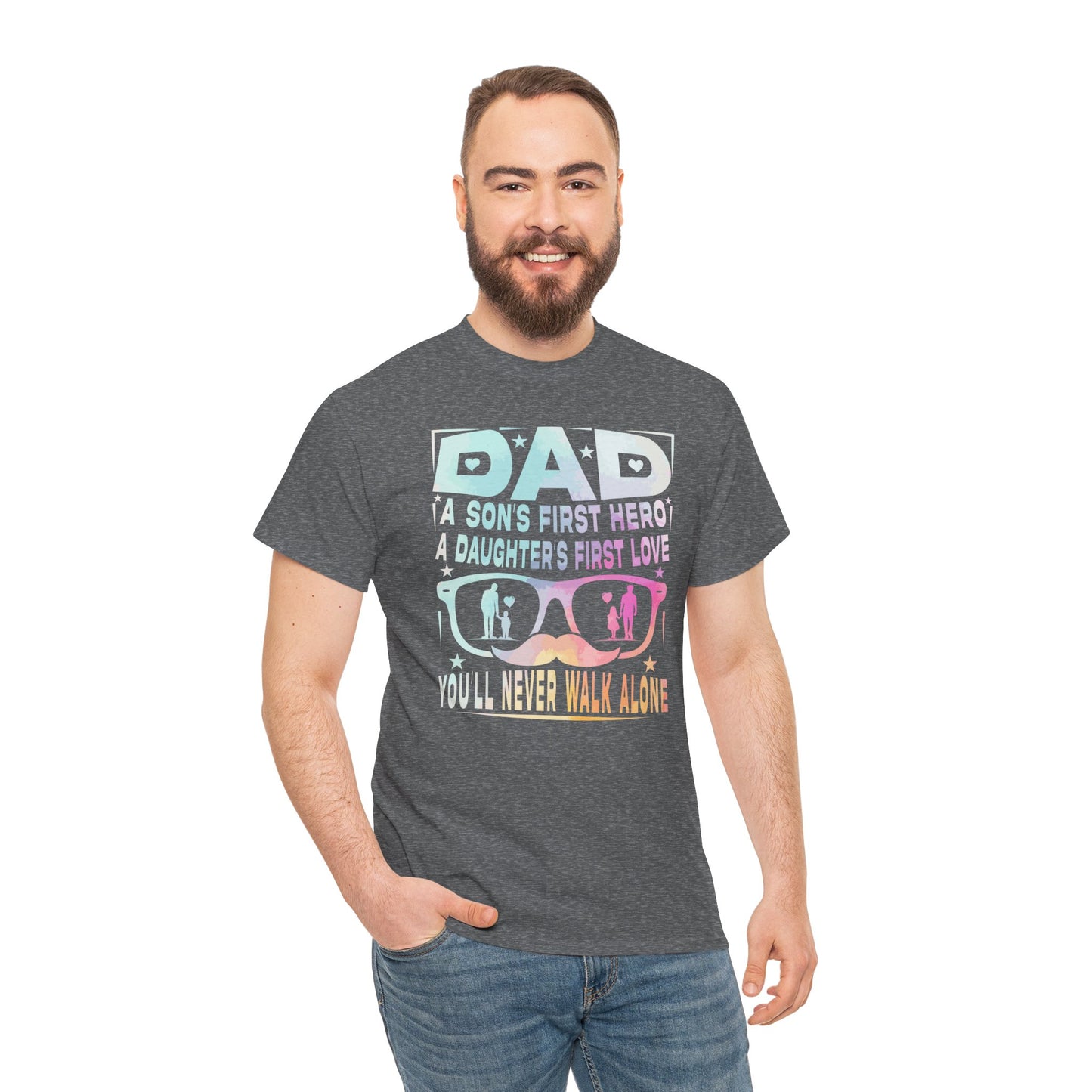 Gildan 5000 Dad Hero T-Shirt - Father's Day Gift - Heavy Cotton Tee Asst. Colors & Sizes