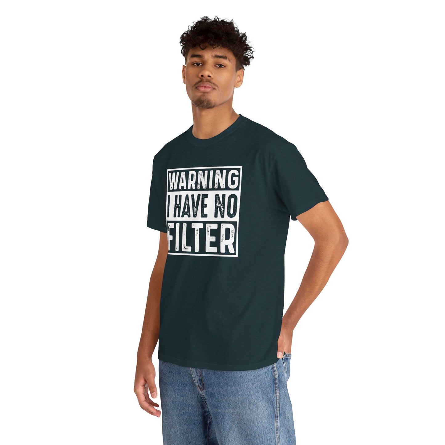 Gilden "Warning I Have No Filter" Unisex Tee Fun Gift for Friends & Family Available in Asst. Colors & Sizes