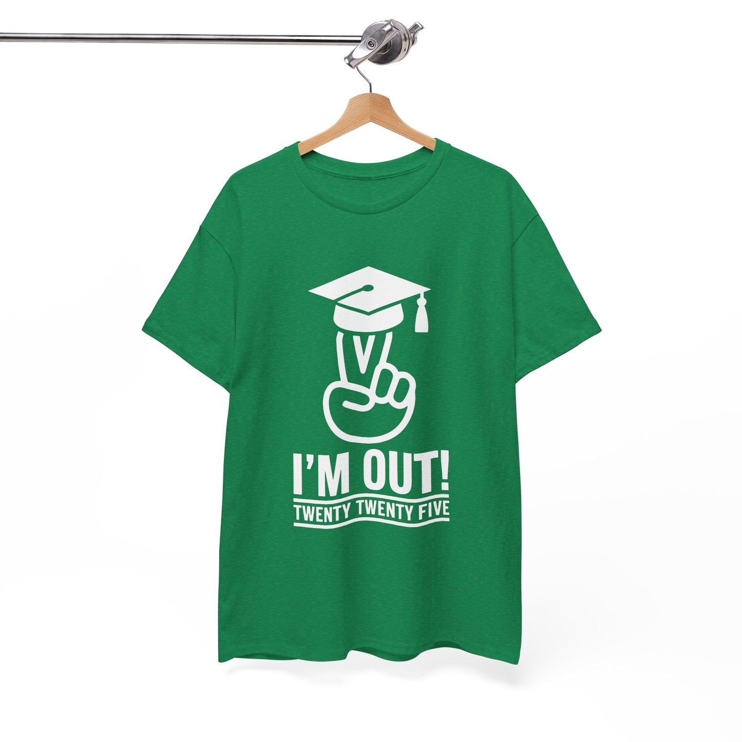 Graduation Celebration Unisex Heavy Cotton Tee - "I'M OUT!" 2025