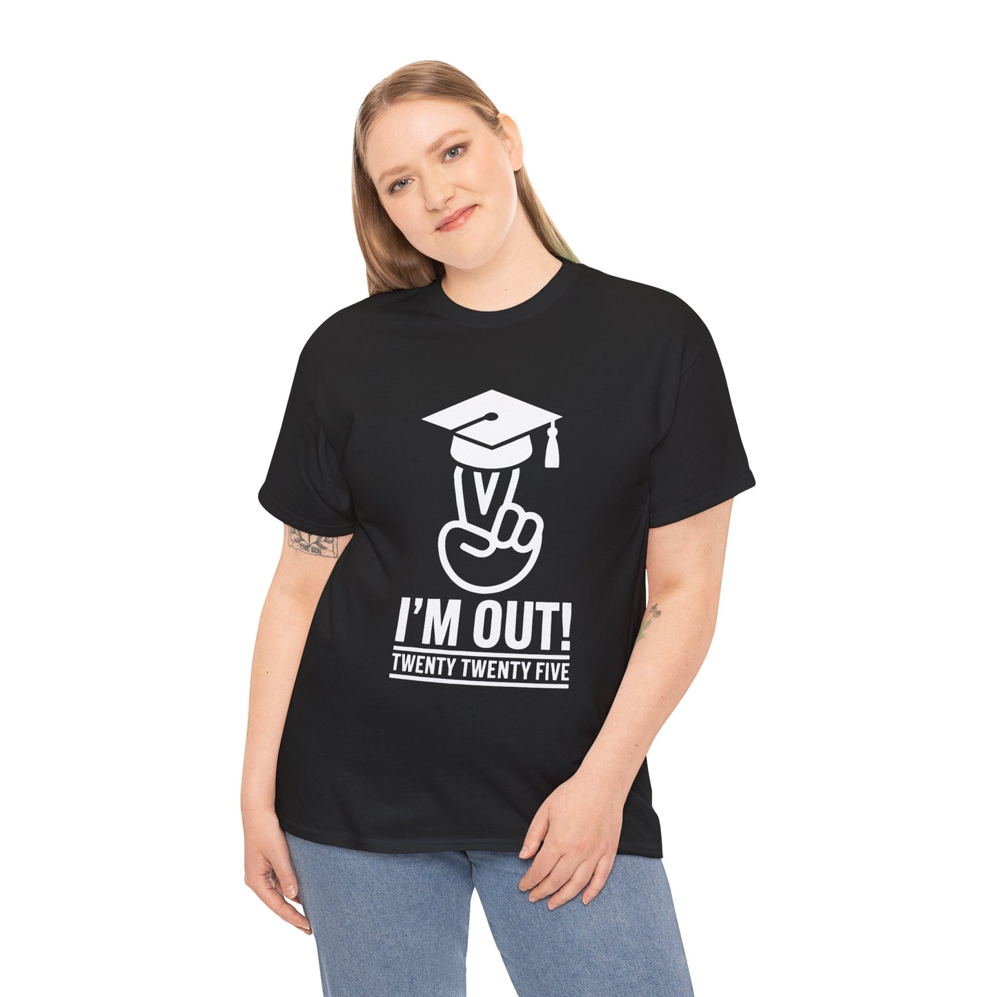 Graduation Celebration Unisex Heavy Cotton Tee - "I'M OUT!" 2025