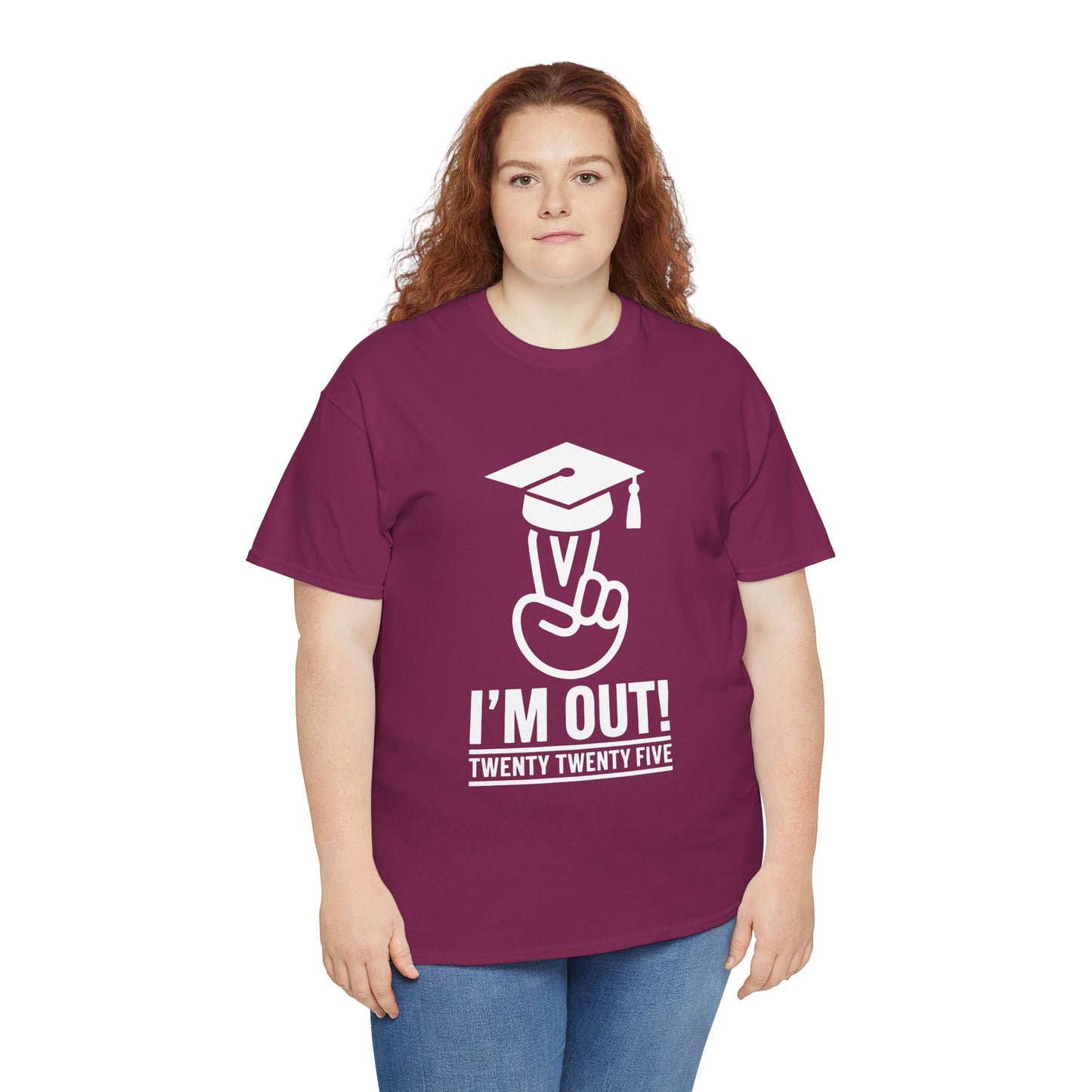 Graduation Celebration Unisex Heavy Cotton Tee - "I'M OUT!" 2025