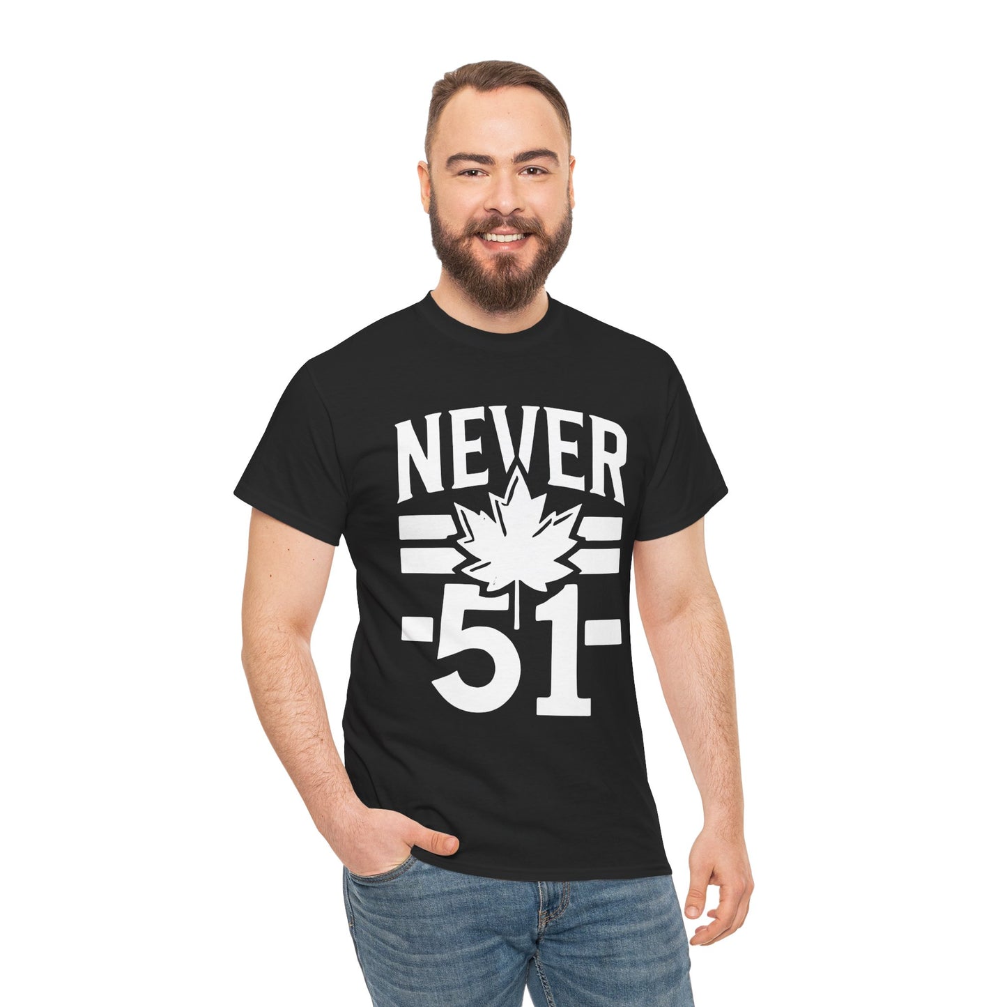 Canada Never 51 Unisex Heavy Cotton Tee - Casual Graphic T-Shirt