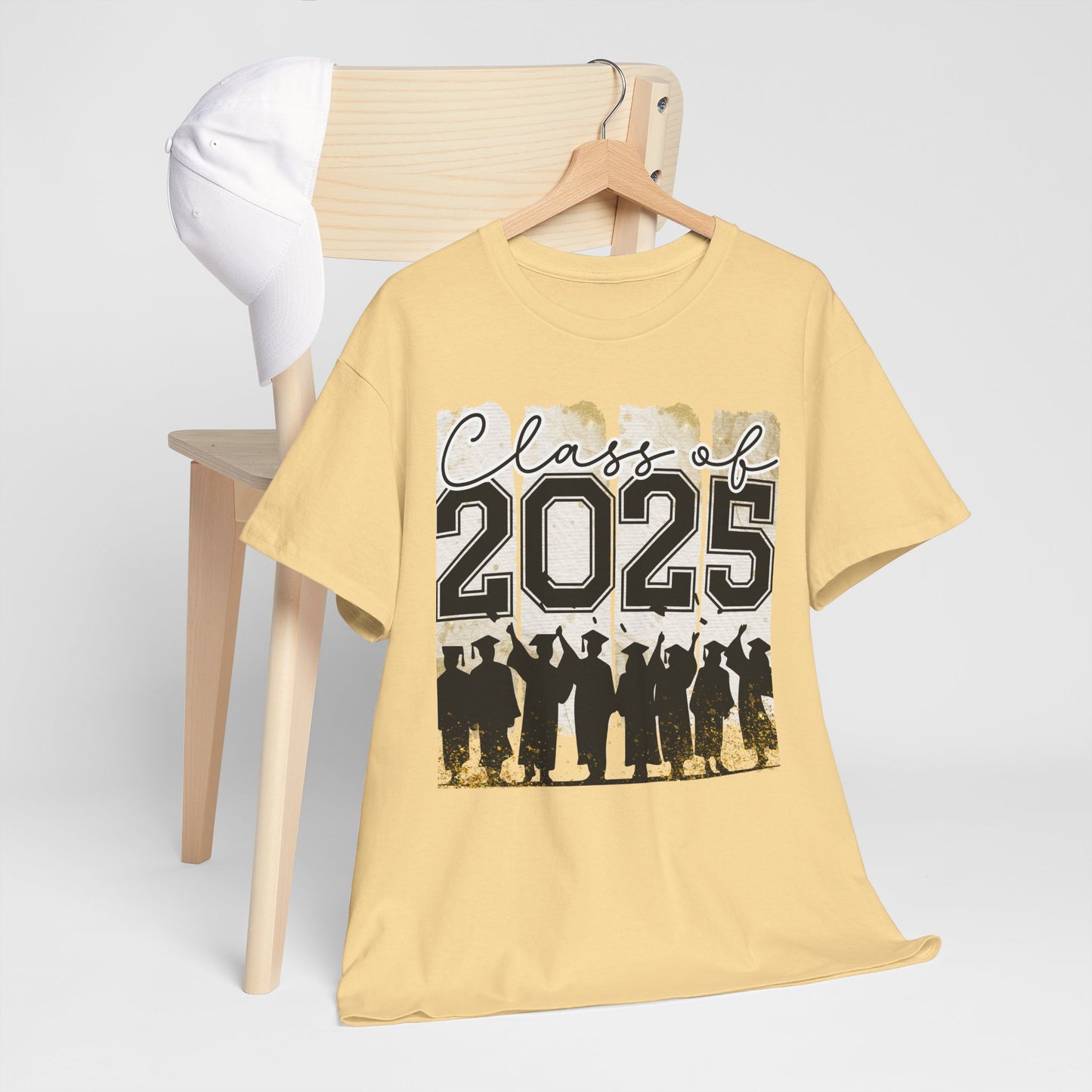 Gildan Garment Dyed Class of 2025 Graduation Tee - Unisex Heavy Cotton Shirt Your Choice Colors & Sizes
