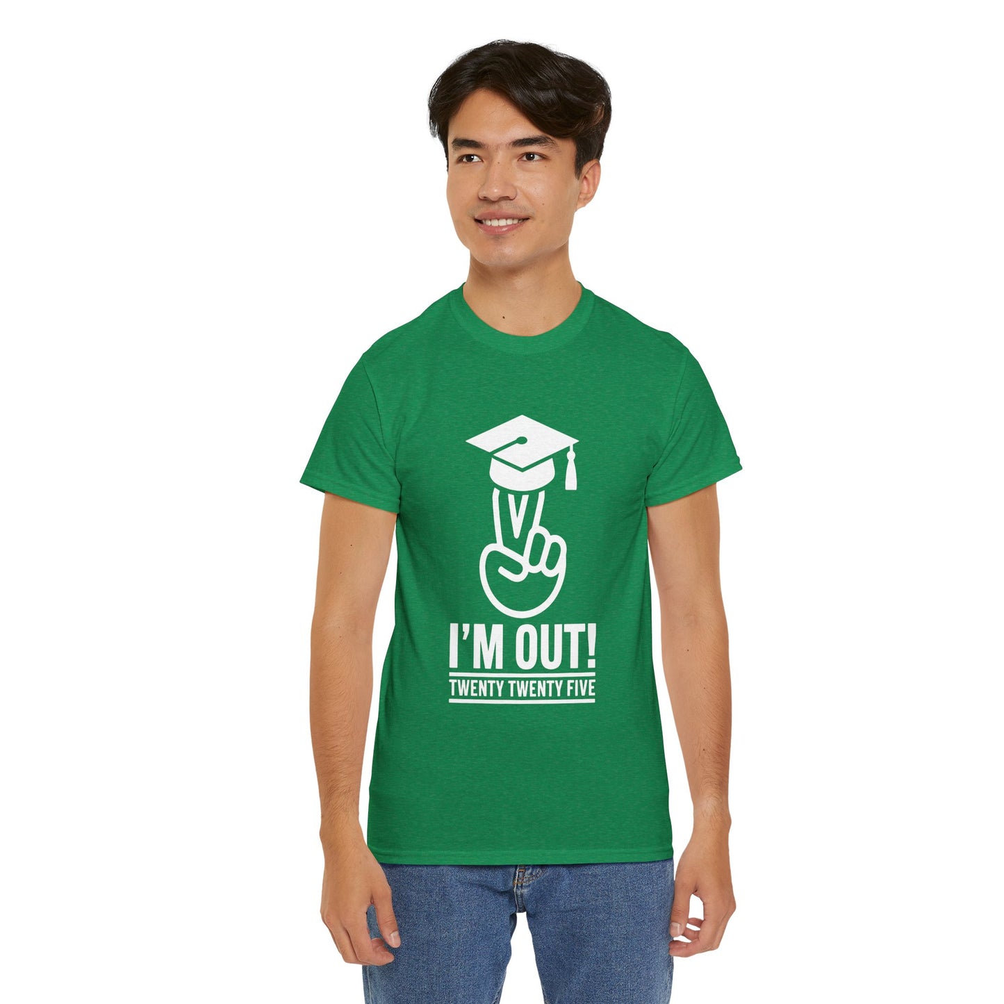 Graduation Celebration Unisex Heavy Cotton Tee - "I'M OUT!" 2025