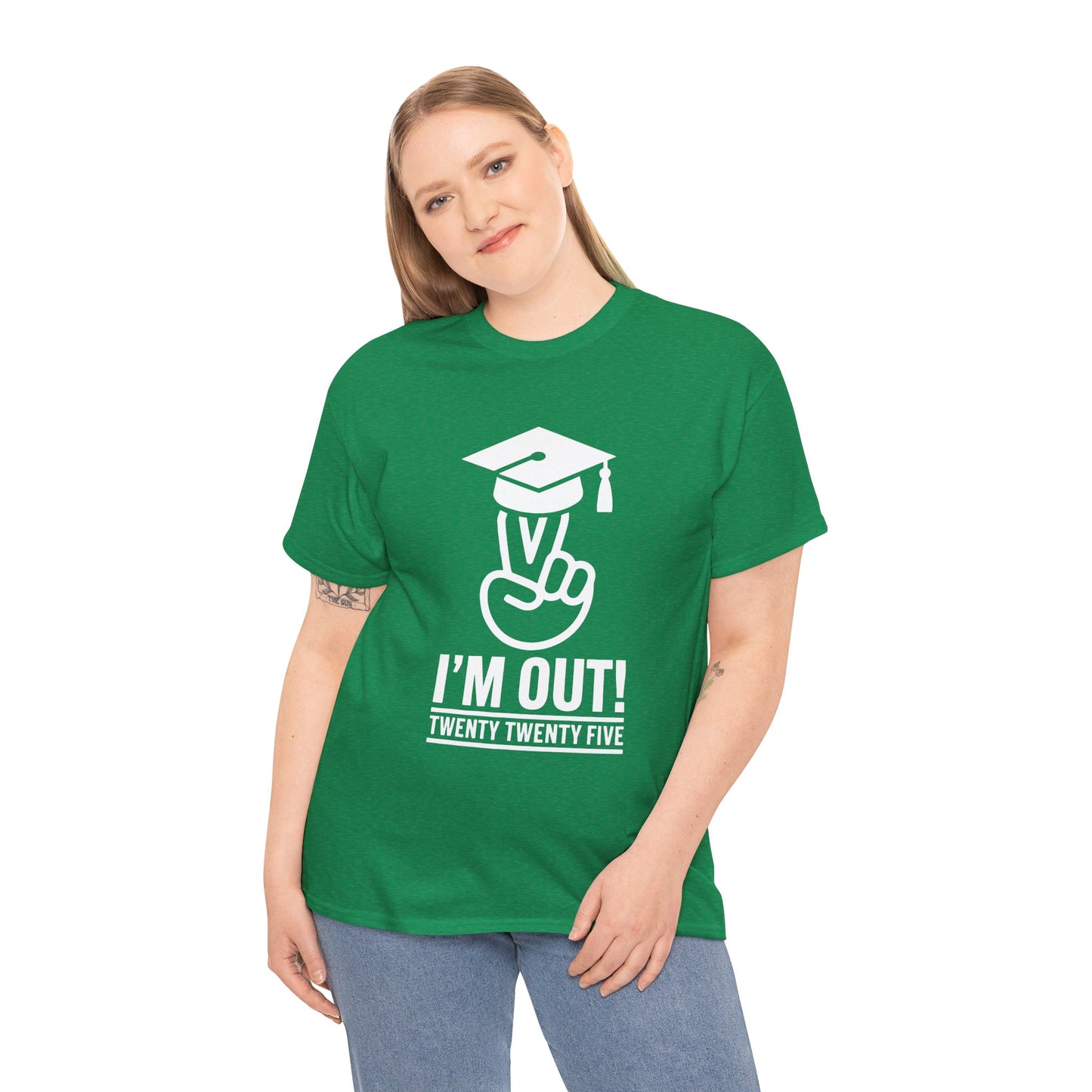 Graduation Celebration Unisex Heavy Cotton Tee - "I'M OUT!" 2025