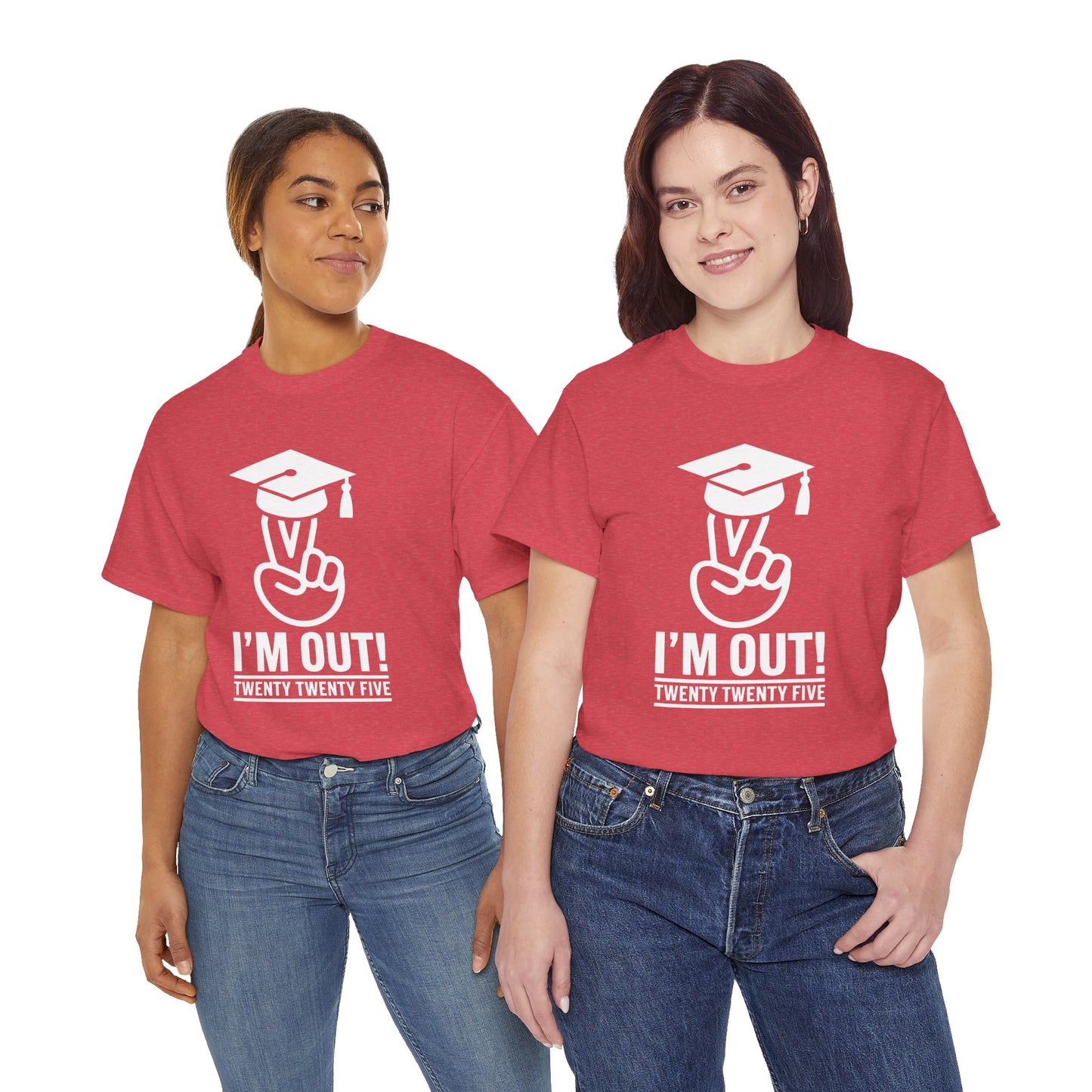Graduation Celebration Unisex Heavy Cotton Tee - "I'M OUT!" 2025