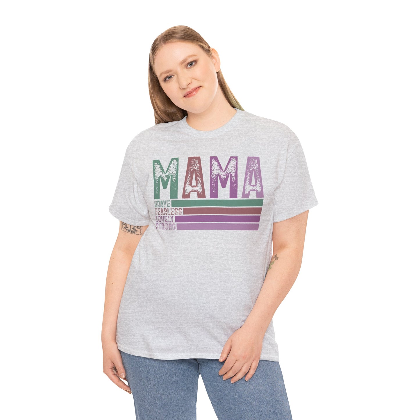 Inspirational Mama Tee - Brave, Fearless, Lovely, Strong Perfect for Mother's Day, Birthday. Asst. Colors & Sizes