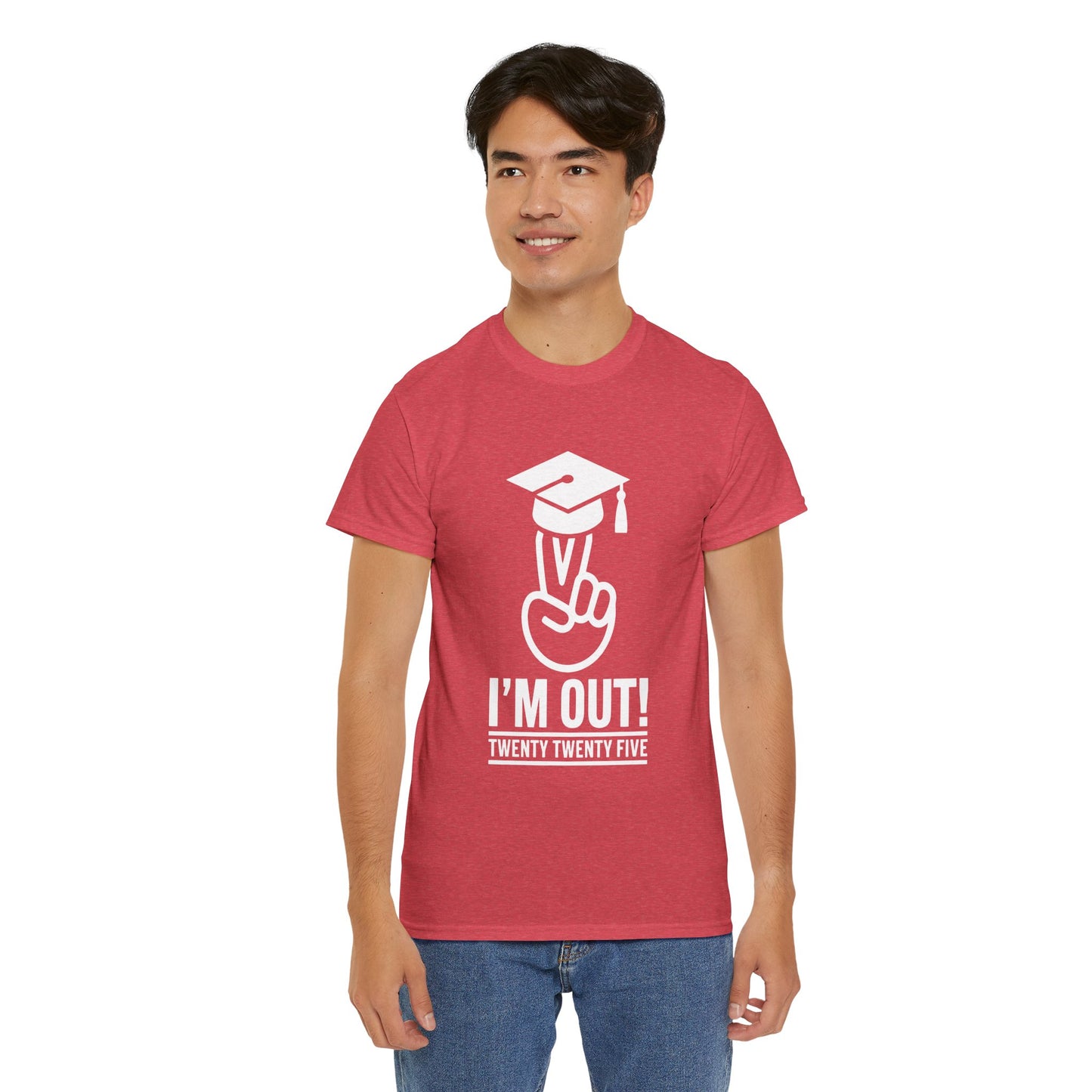 Graduation Celebration Unisex Heavy Cotton Tee - "I'M OUT!" 2025