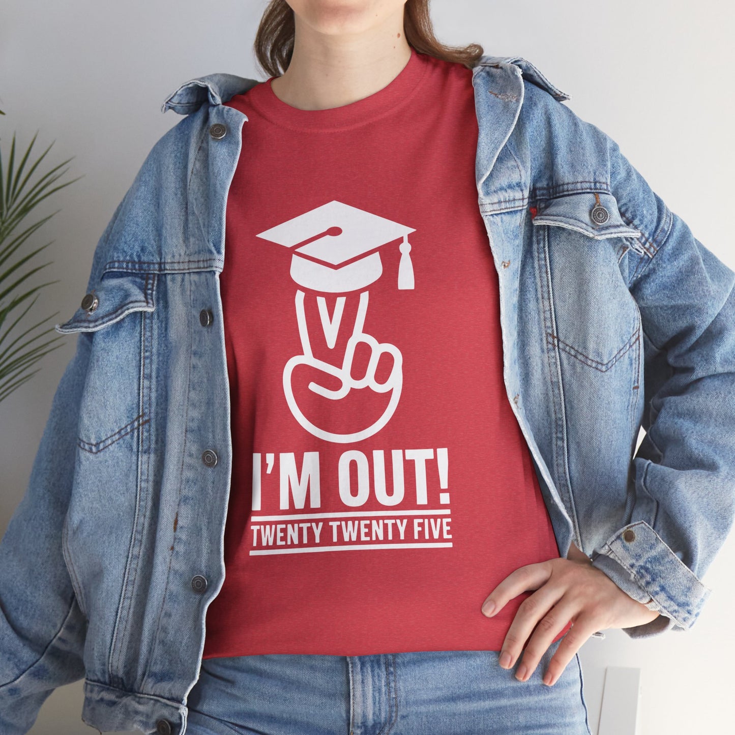 Graduation Celebration Unisex Heavy Cotton Tee - "I'M OUT!" 2025
