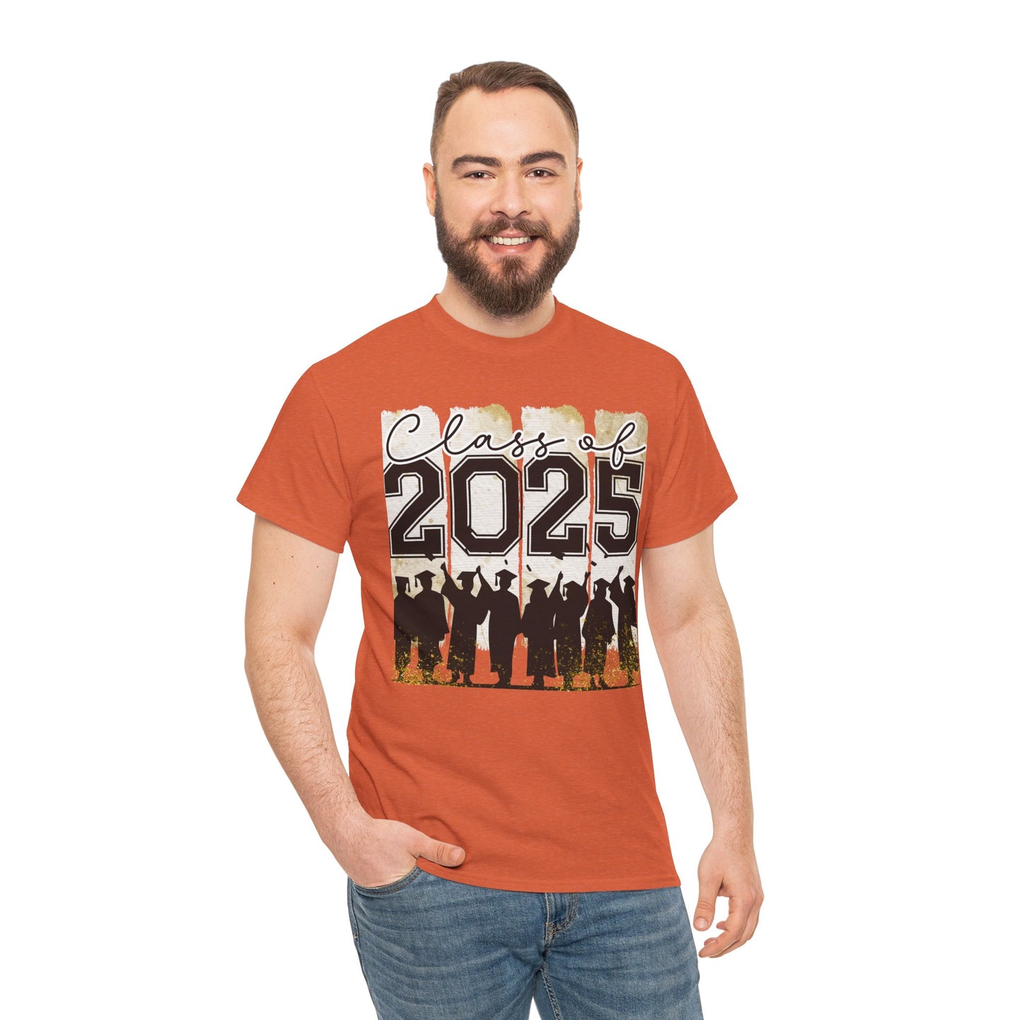 Gildan Garment Dyed Class of 2025 Graduation Tee - Unisex Heavy Cotton Shirt Your Choice Colors & Sizes