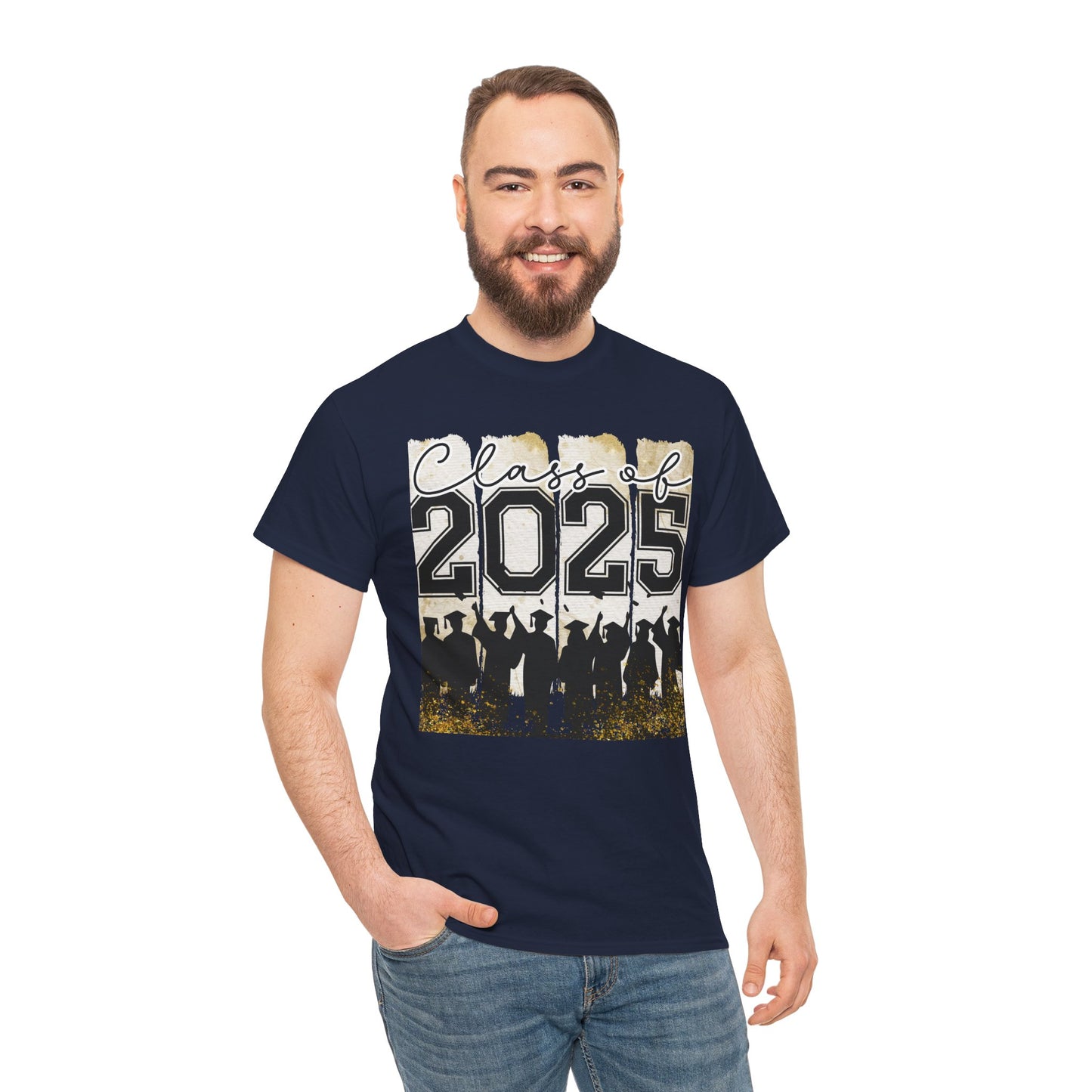 Gildan Garment Dyed Class of 2025 Graduation Tee - Unisex Heavy Cotton Shirt Your Choice Colors & Sizes