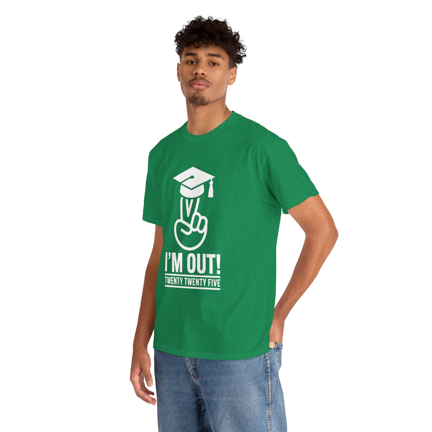 Graduation Celebration Unisex Heavy Cotton Tee - "I'M OUT!" 2025