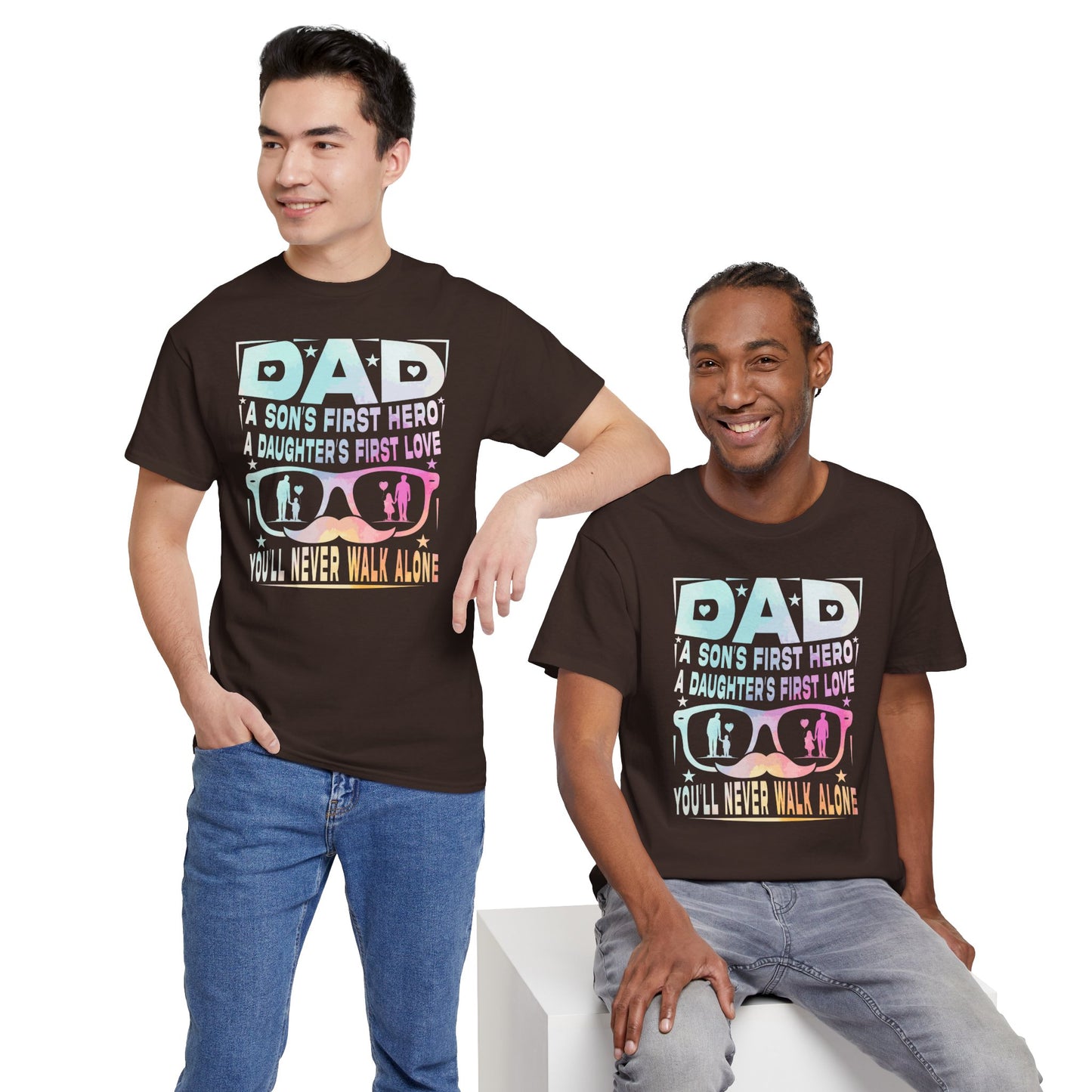 Gildan 5000 Dad Hero T-Shirt - Father's Day Gift - Heavy Cotton Tee Asst. Colors & Sizes