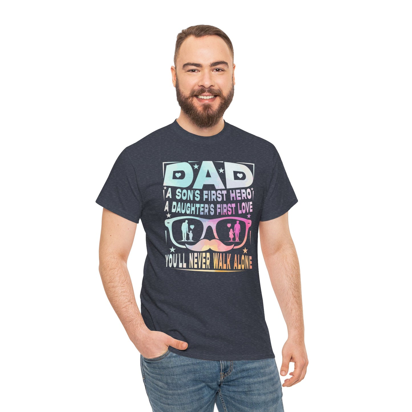 Gildan 5000 Dad Hero T-Shirt - Father's Day Gift - Heavy Cotton Tee Asst. Colors & Sizes