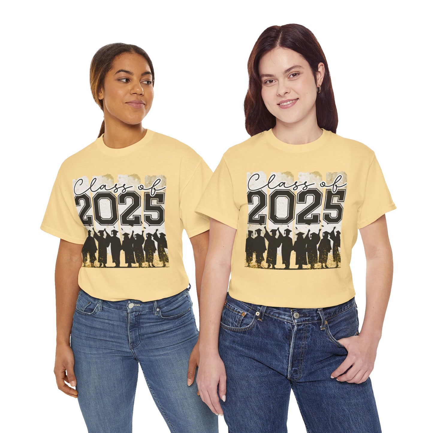 Gildan Garment Dyed Class of 2025 Graduation Tee - Unisex Heavy Cotton Shirt Your Choice Colors & Sizes