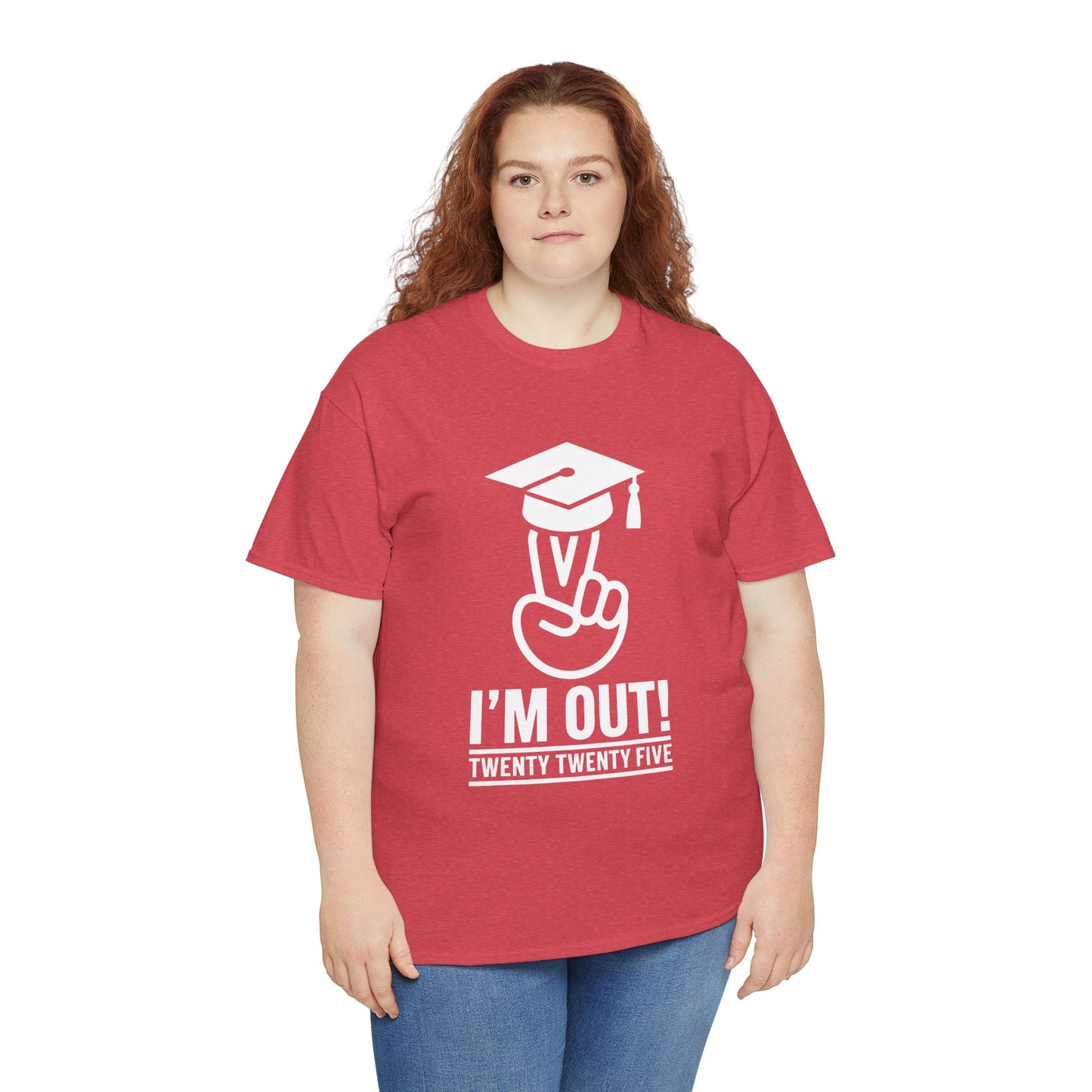 Graduation Celebration Unisex Heavy Cotton Tee - "I'M OUT!" 2025