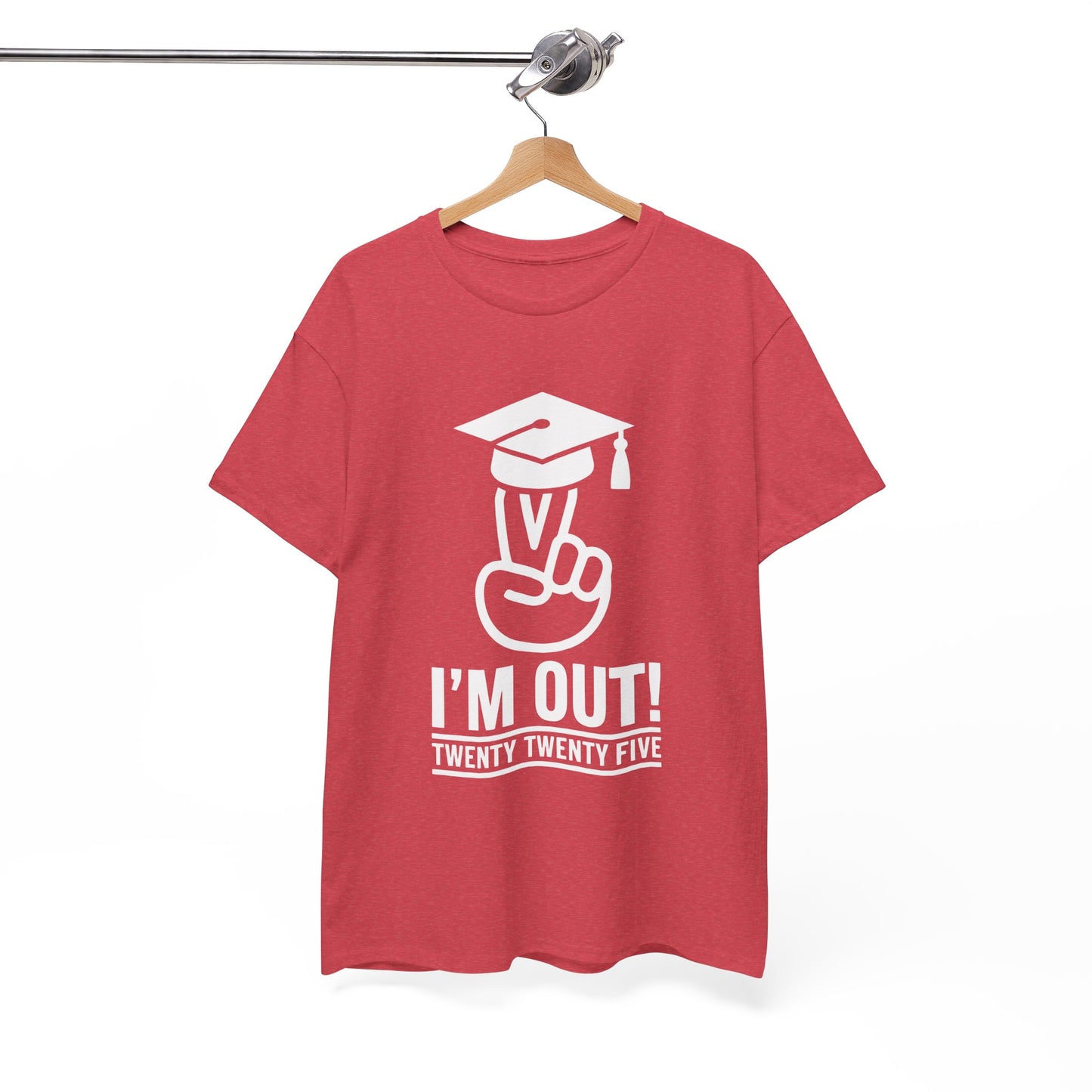 Graduation Celebration Unisex Heavy Cotton Tee - "I'M OUT!" 2025