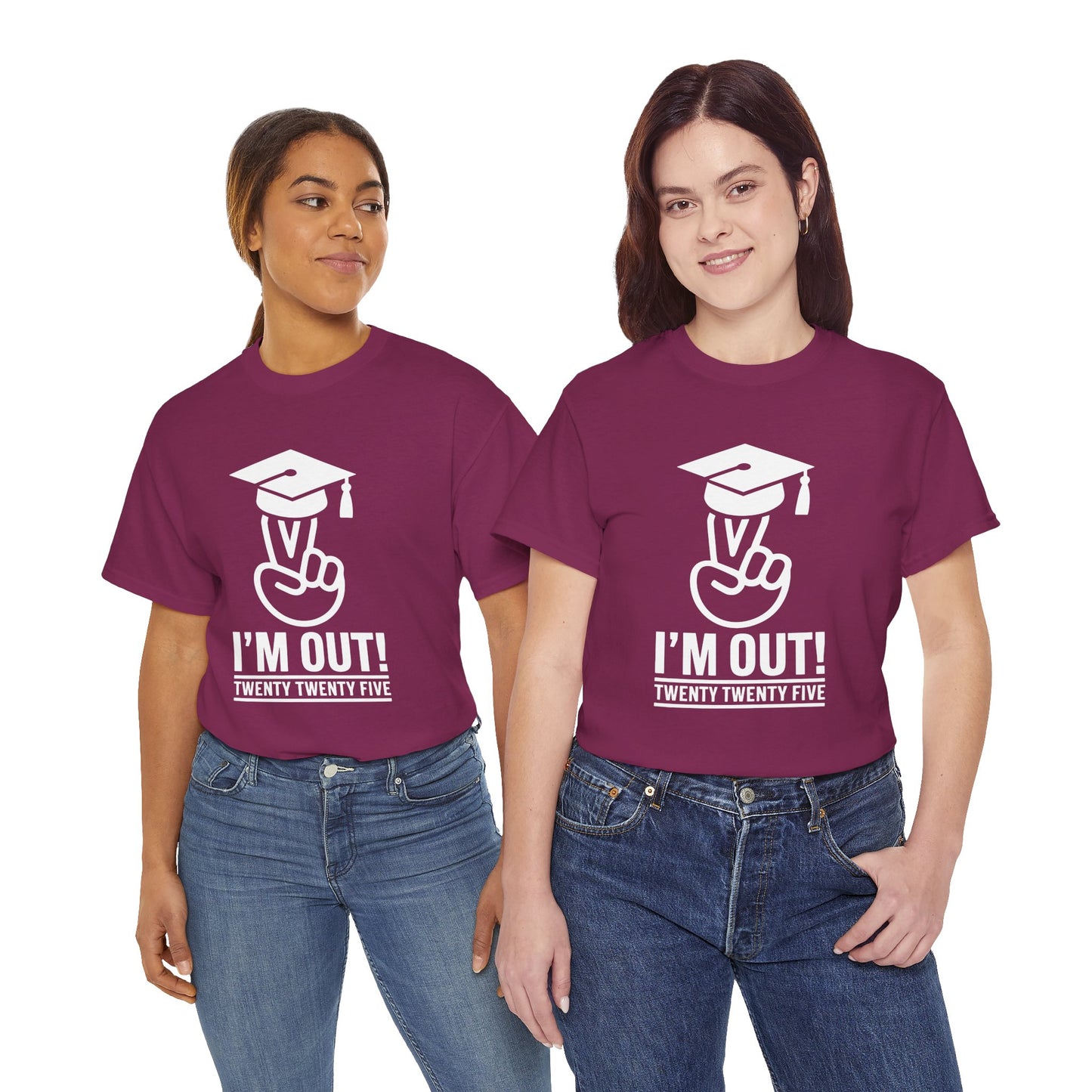Graduation Celebration Unisex Heavy Cotton Tee - "I'M OUT!" 2025