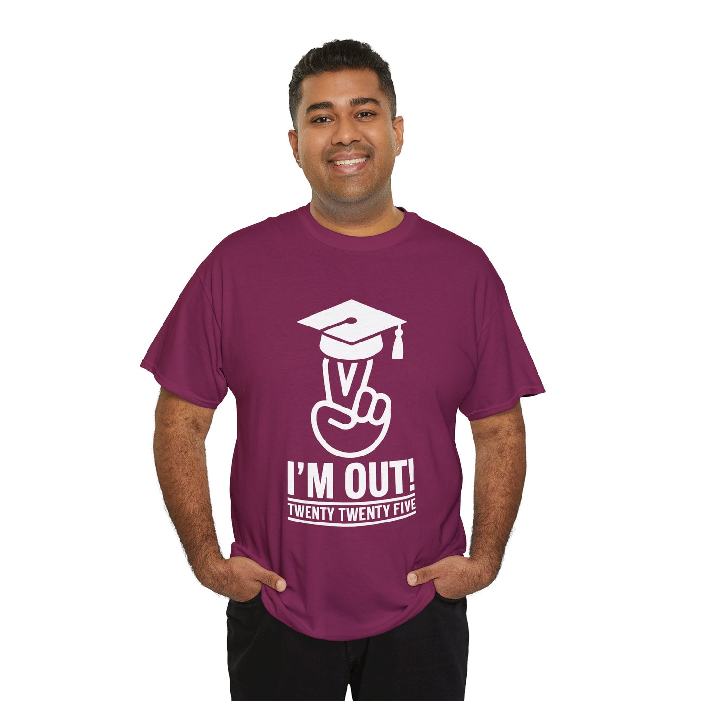 Graduation Celebration Unisex Heavy Cotton Tee - "I'M OUT!" 2025