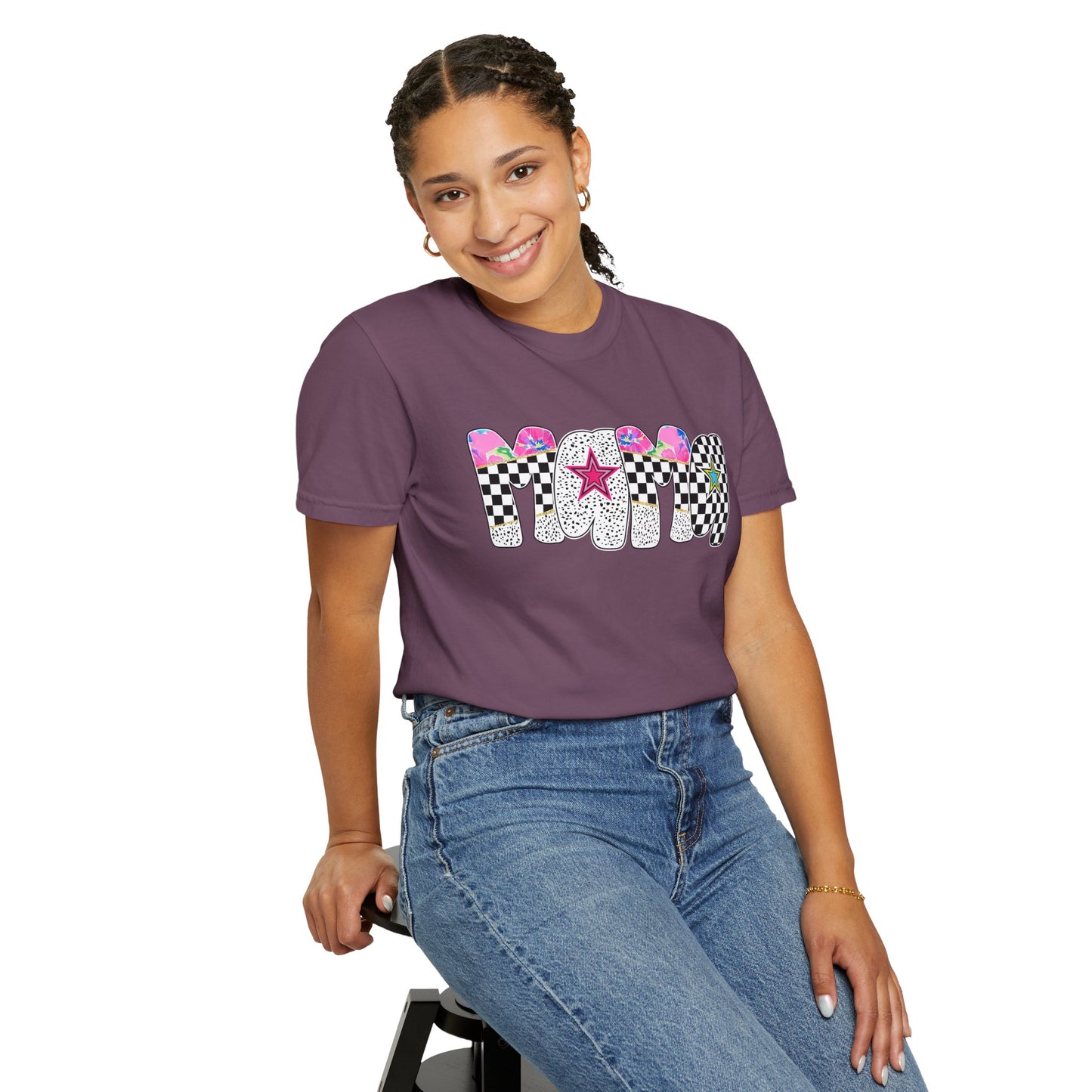Comfort Colors Retro Vibe Mother's Day T-Shirt with Star Design Asst. Colors & Sizes
