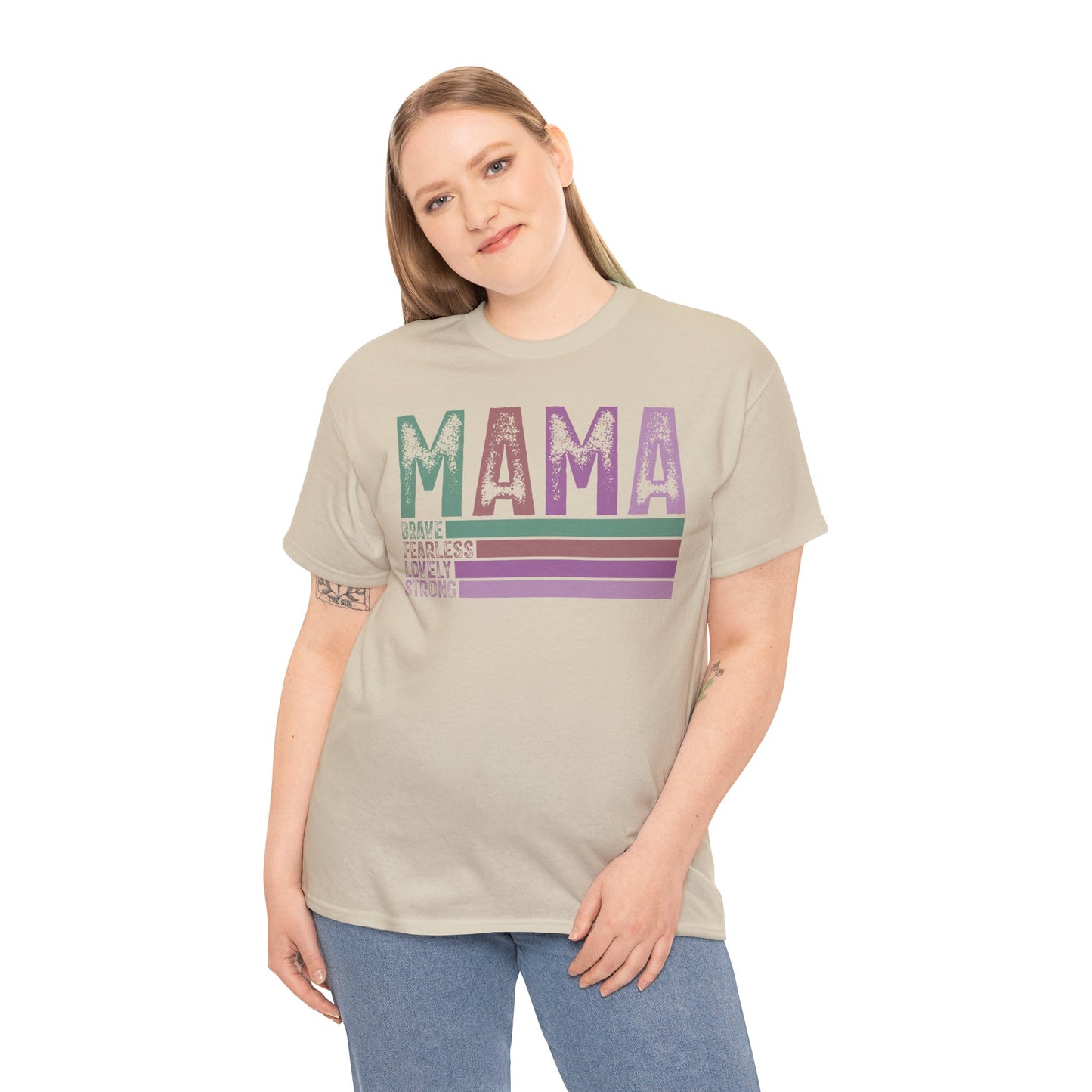 Inspirational Mama Tee - Brave, Fearless, Lovely, Strong Perfect for Mother's Day, Birthday. Asst. Colors & Sizes