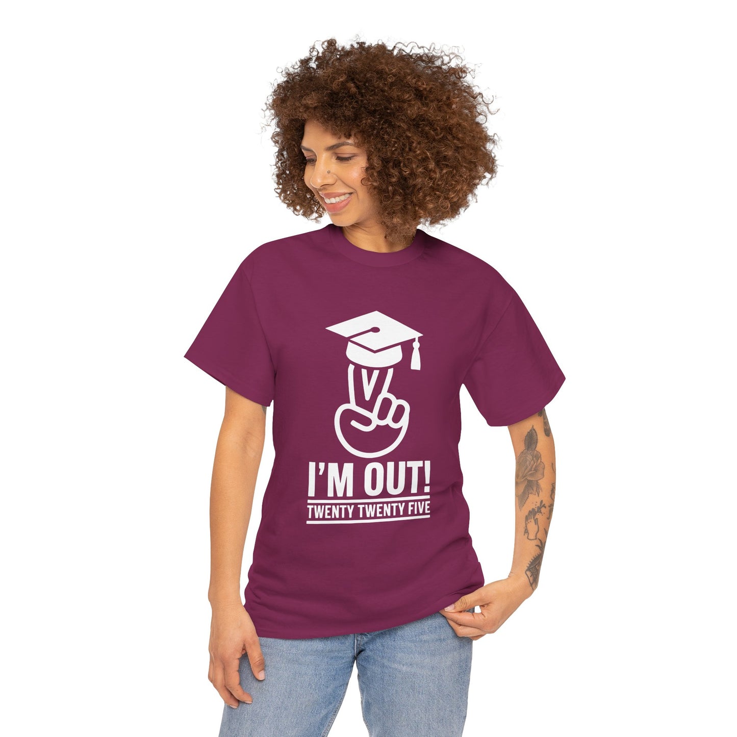 Graduation Celebration Unisex Heavy Cotton Tee - "I'M OUT!" 2025