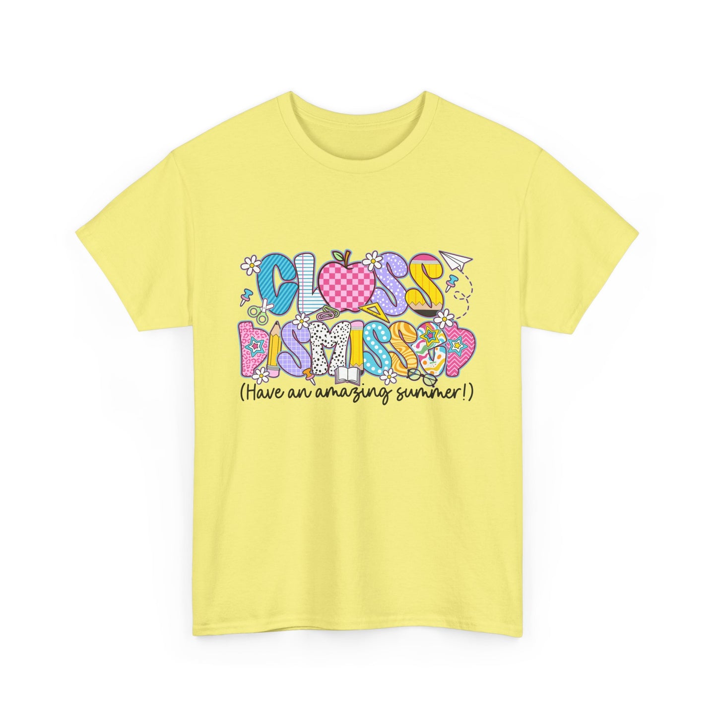 Gildan Garment-Dyed Summer Vibes Unisex Heavy Cotton Tee - "Class Dismissed!" Asst. Colors & Sizes