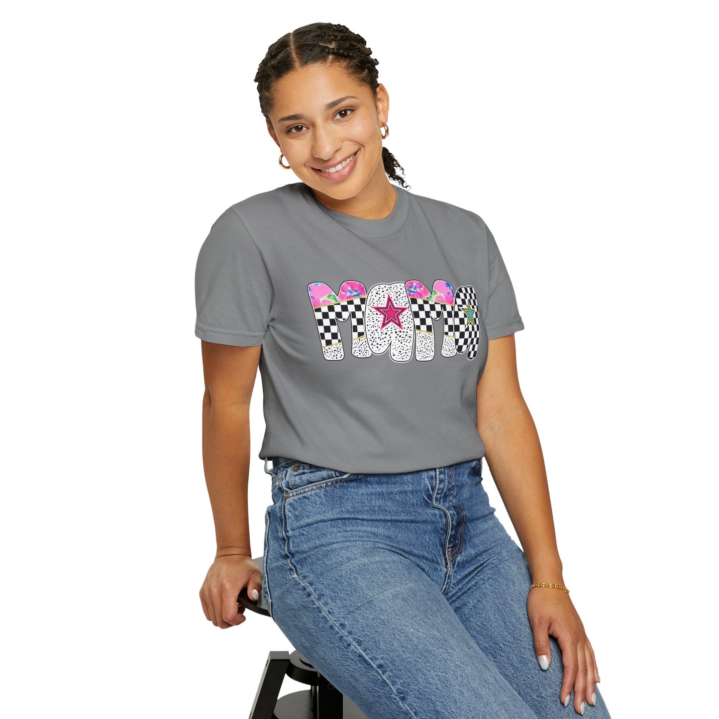 Comfort Colors Retro Vibe Mother's Day T-Shirt with Star Design Asst. Colors & Sizes