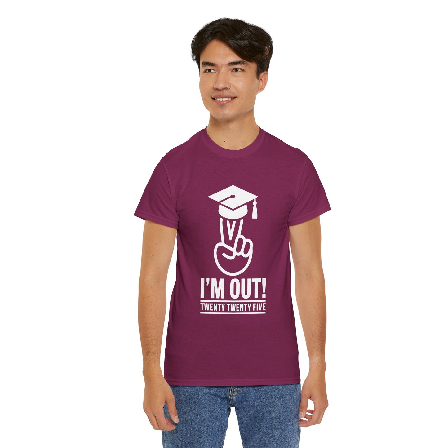 Graduation Celebration Unisex Heavy Cotton Tee - "I'M OUT!" 2025