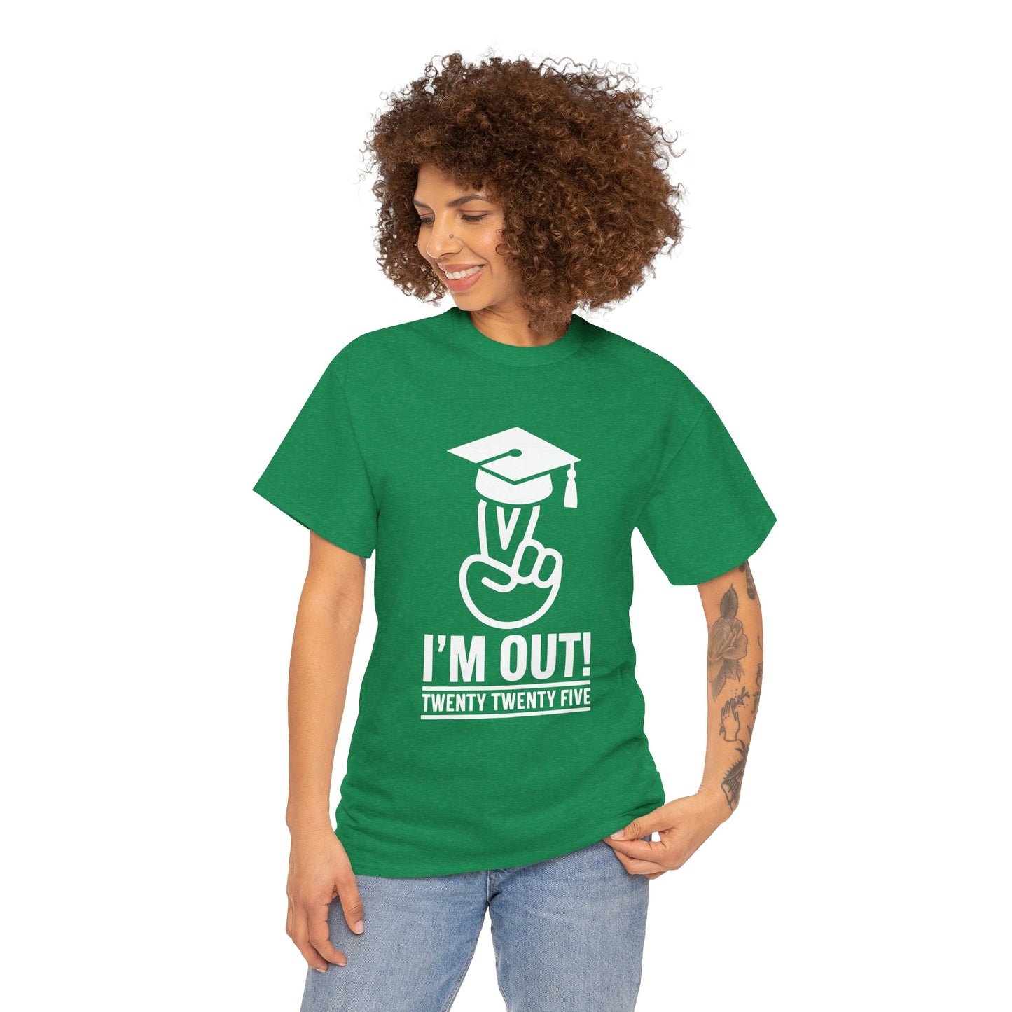 Graduation Celebration Unisex Heavy Cotton Tee - "I'M OUT!" 2025