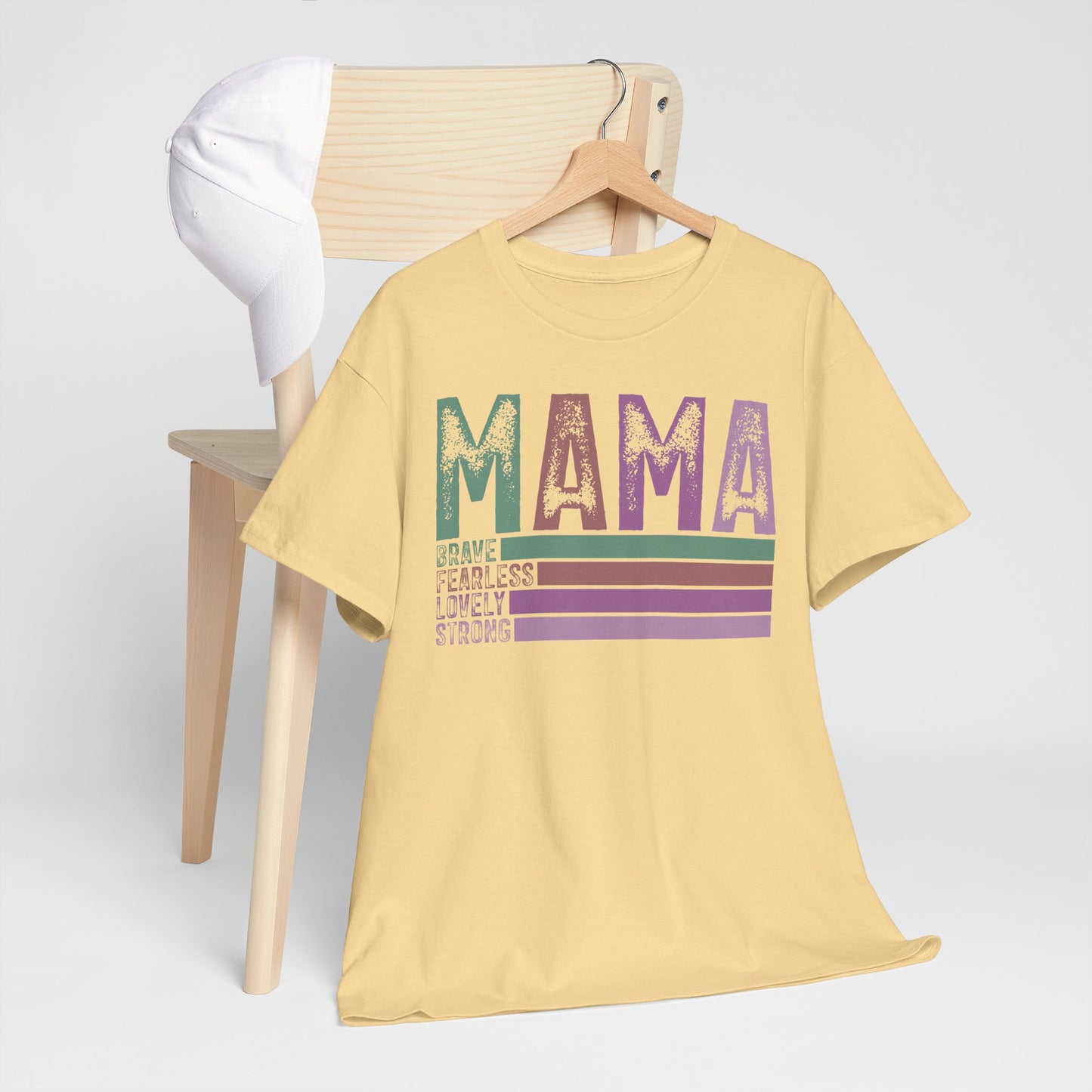 Inspirational Mama Tee - Brave, Fearless, Lovely, Strong Perfect for Mother's Day, Birthday. Asst. Colors & Sizes