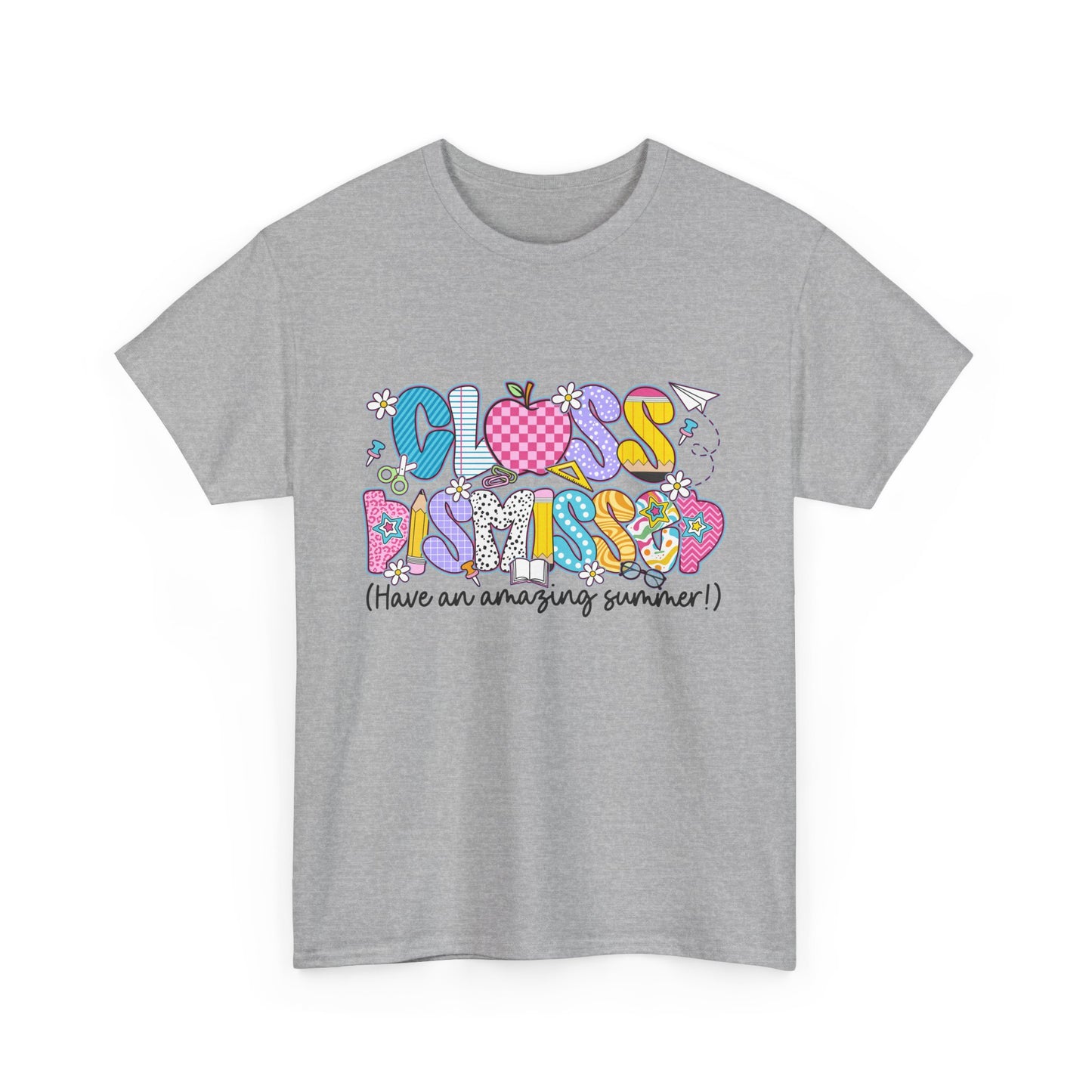 Gildan Garment-Dyed Summer Vibes Unisex Heavy Cotton Tee - "Class Dismissed!" Asst. Colors & Sizes