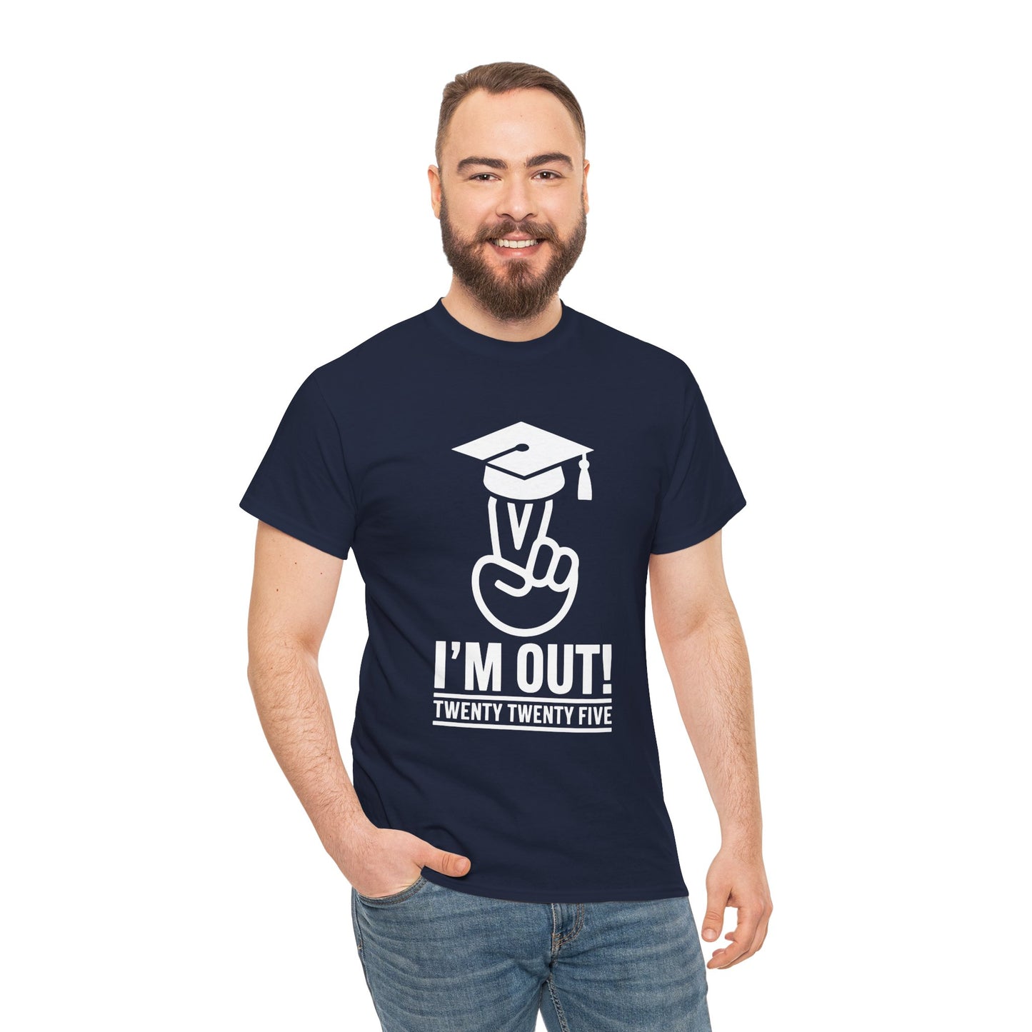 Graduation Celebration Unisex Heavy Cotton Tee - "I'M OUT!" 2025