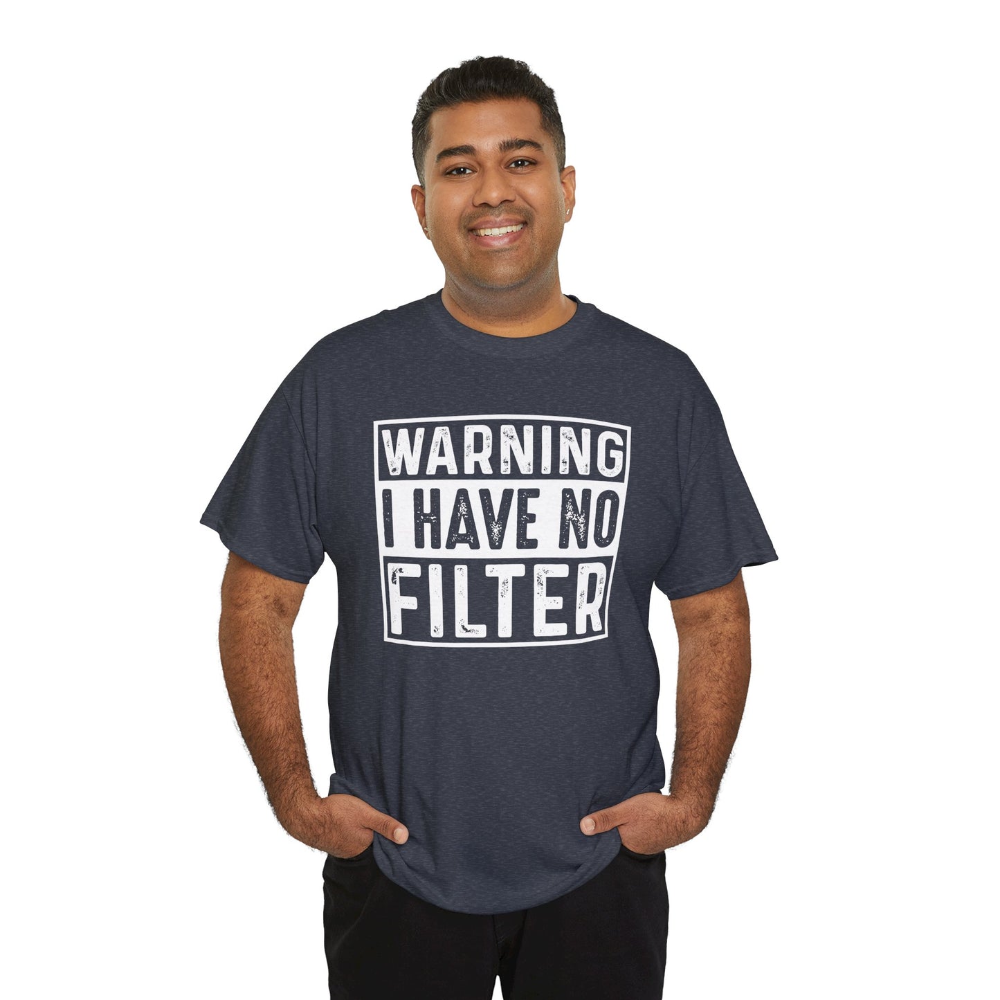 Gilden "Warning I Have No Filter" Unisex Tee Fun Gift for Friends & Family Available in Asst. Colors & Sizes