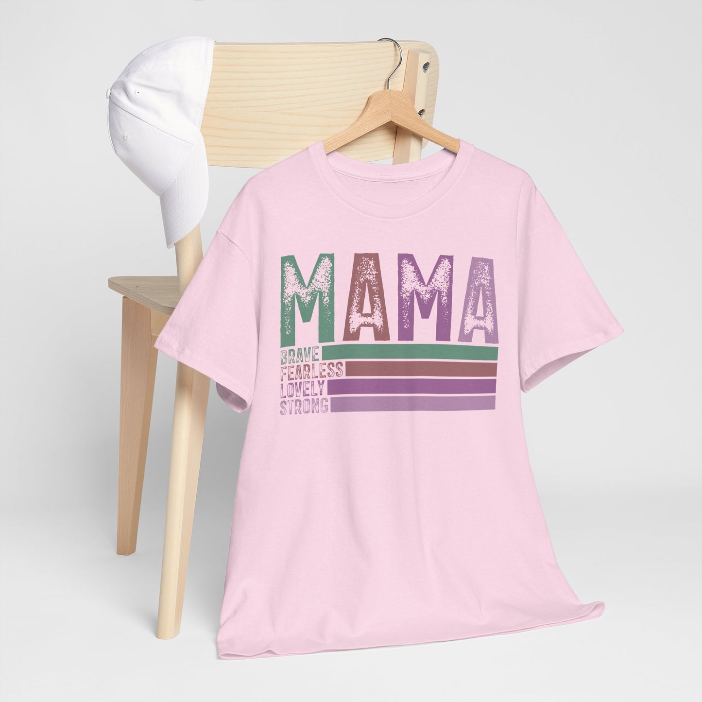 Inspirational Mama Tee - Brave, Fearless, Lovely, Strong Perfect for Mother's Day, Birthday. Asst. Colors & Sizes