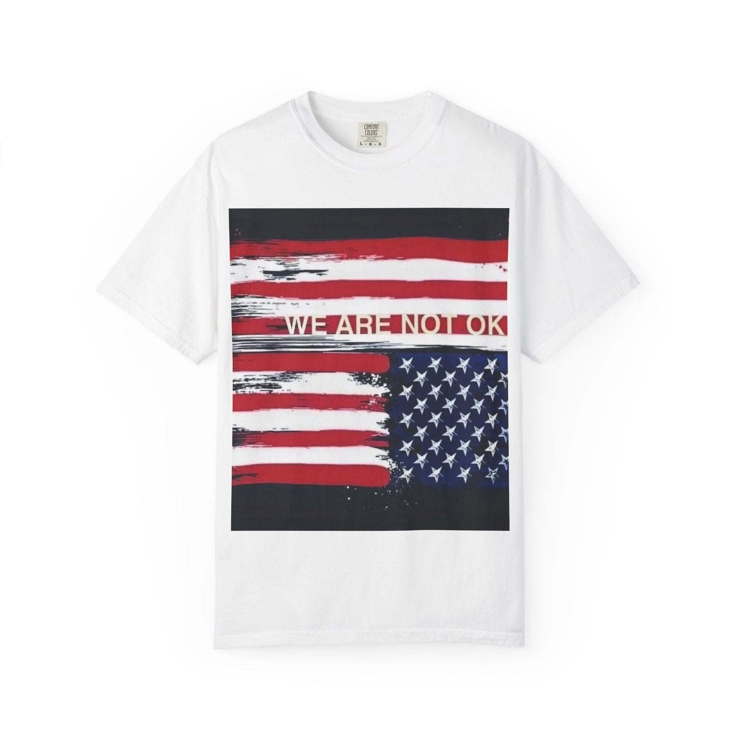 Unisex Garment-Dyed T-shirt with American Flag Design, Casual Wear, Patriotic Shirt, Fourth of July Outfit, Activism Apparel, Everyday Tee