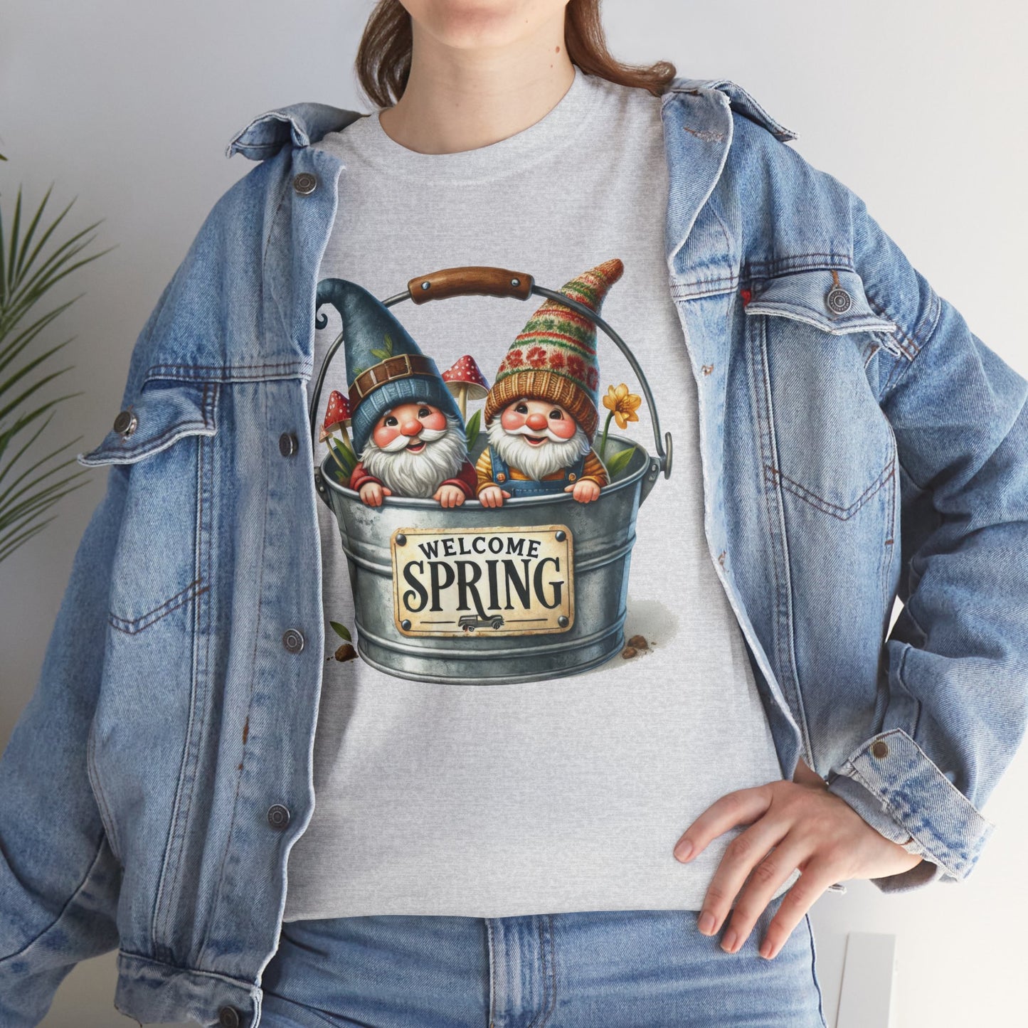 Welcome Spring Graphic Tee - Unisex Heavy Cotton Tee for Seasonal Celebrations