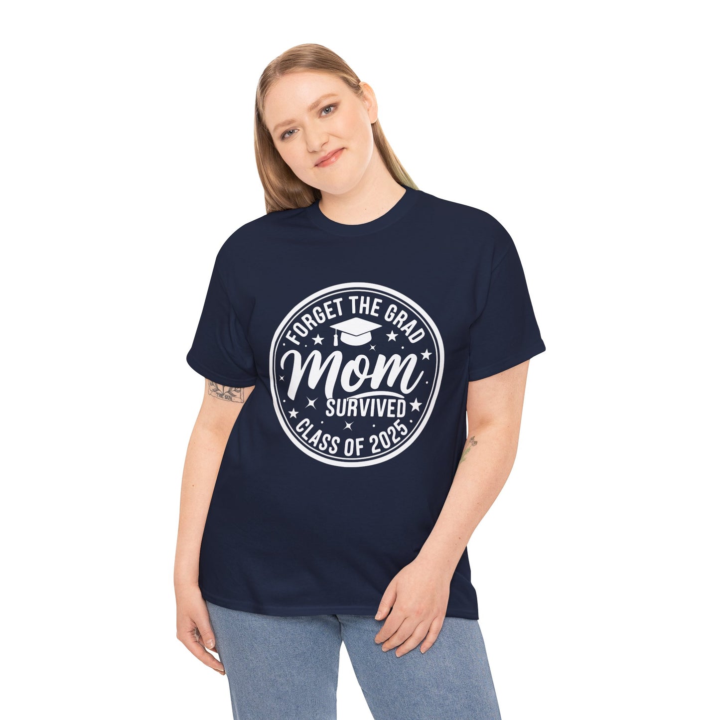 Gildan Comfortable Unisex Heavy Cotton Tee -"Forget the Grad, Mom..." Great gift for Graduation Asst. Sizes & Colors