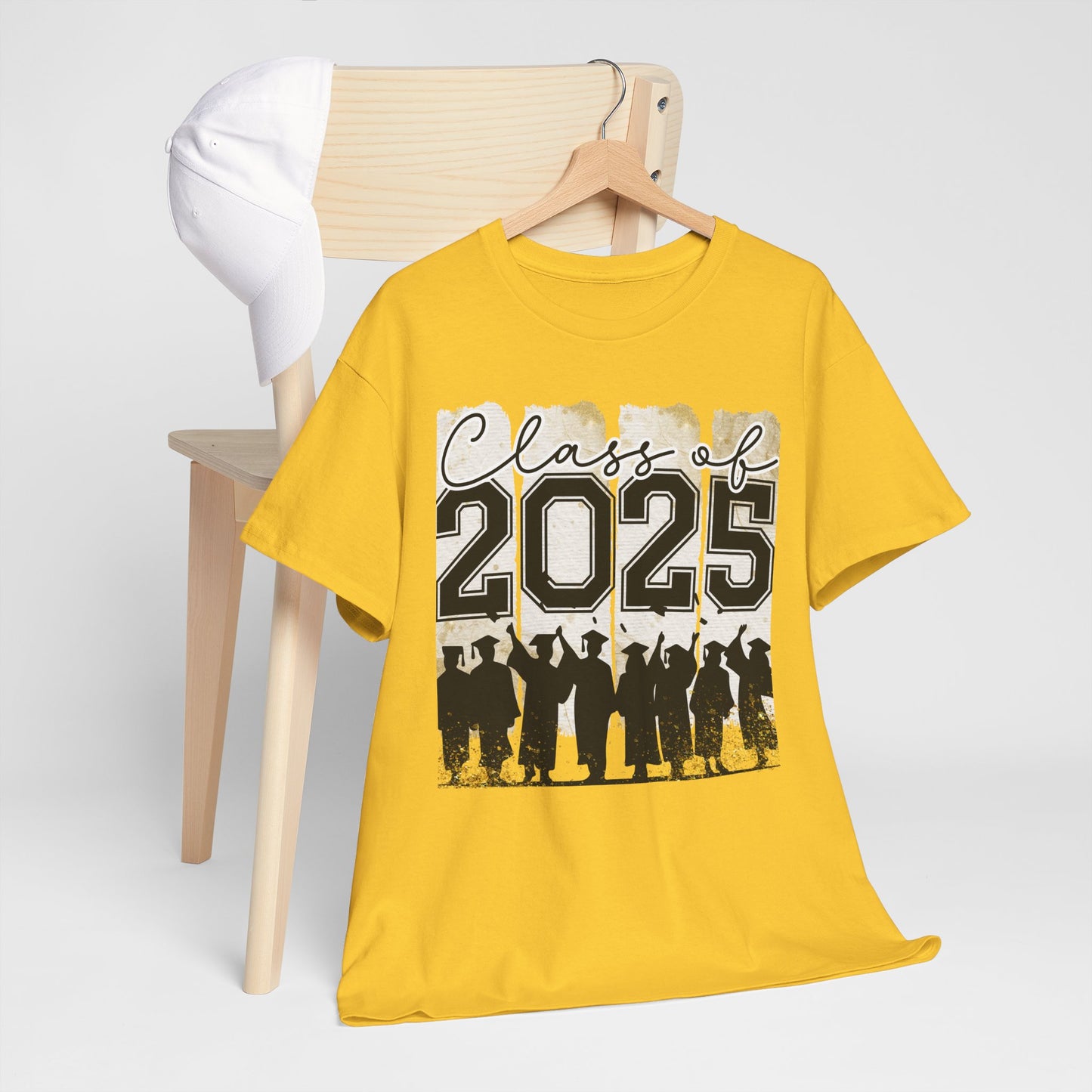 Gildan Garment Dyed Class of 2025 Graduation Tee - Unisex Heavy Cotton Shirt Your Choice Colors & Sizes