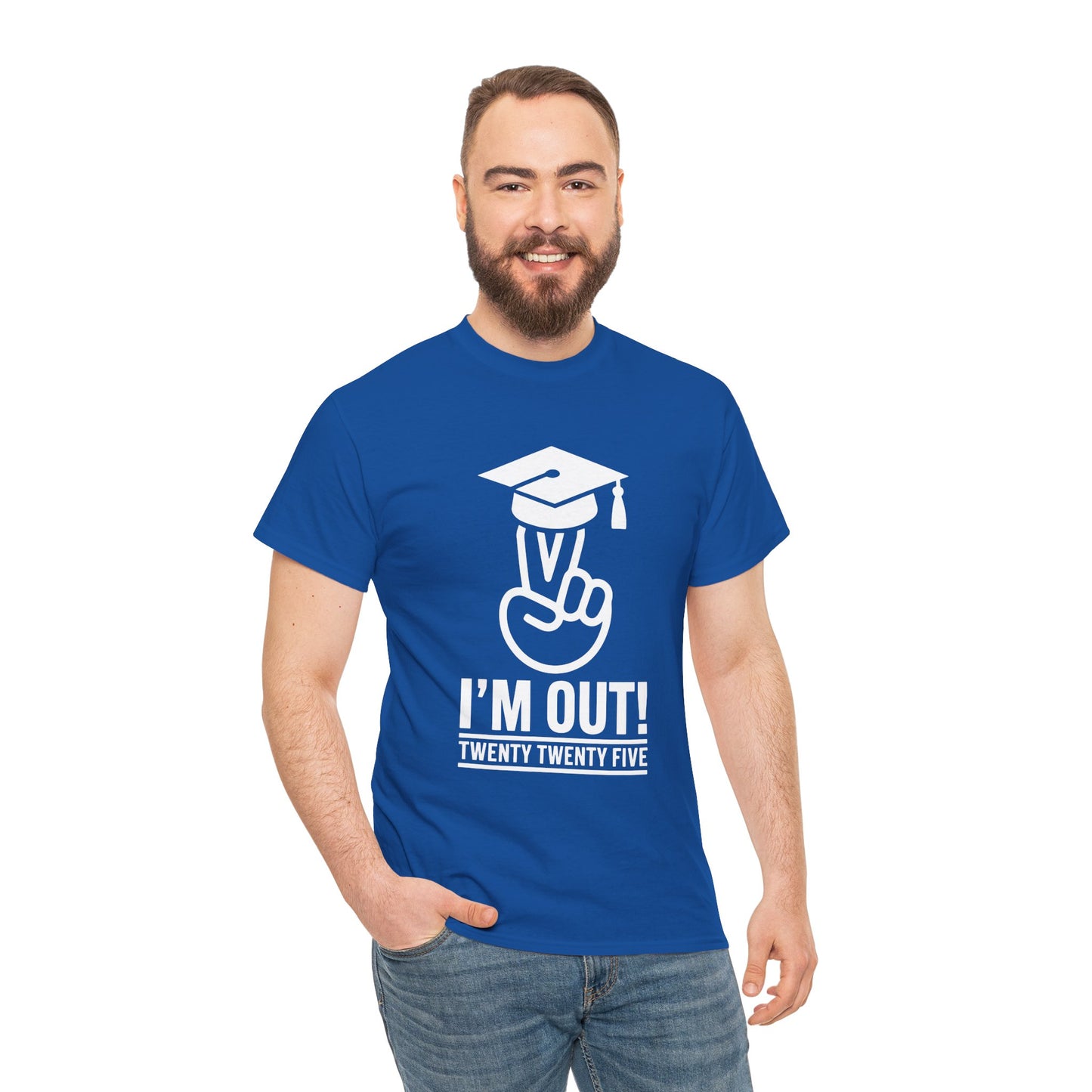 Graduation Celebration Unisex Heavy Cotton Tee - "I'M OUT!" 2025