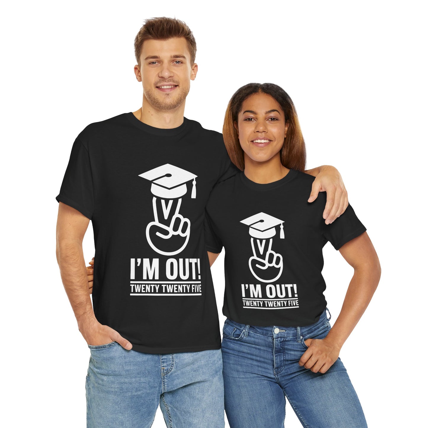 Graduation Celebration Unisex Heavy Cotton Tee - "I'M OUT!" 2025