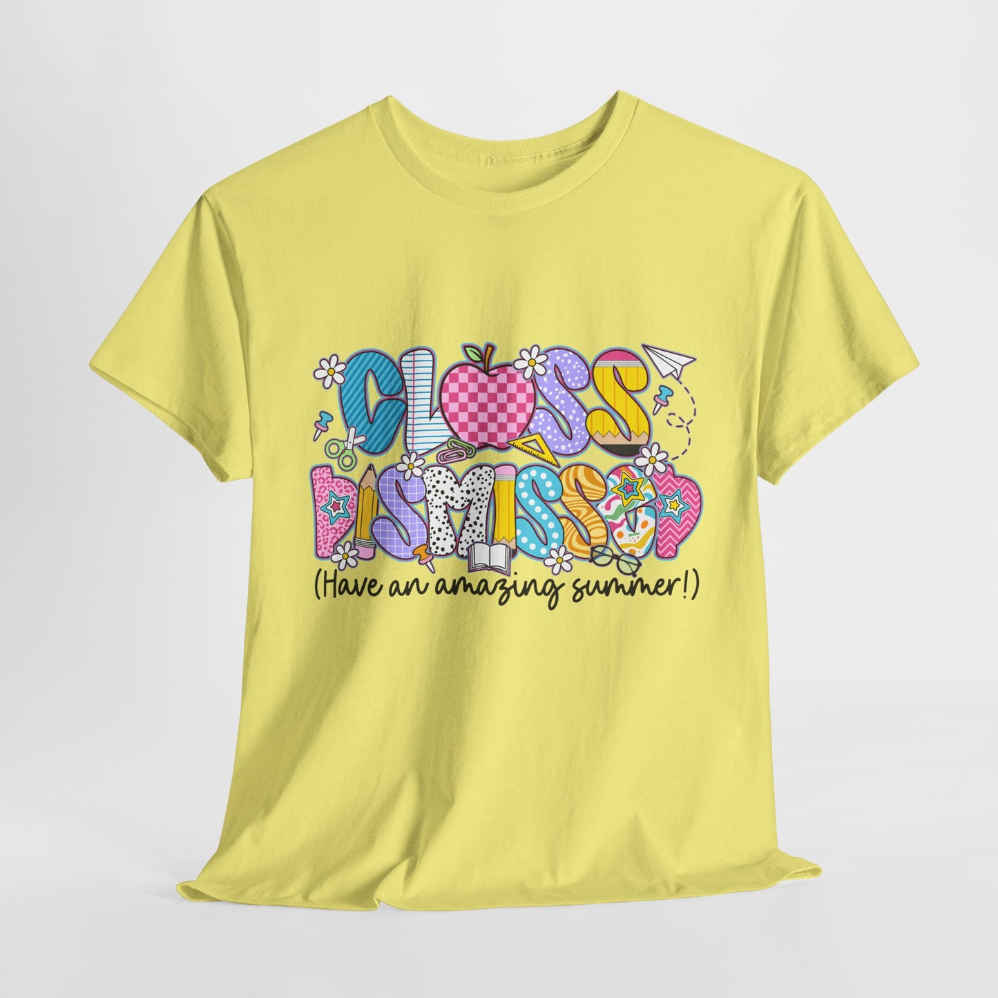 Gildan Garment-Dyed Summer Vibes Unisex Heavy Cotton Tee - "Class Dismissed!" Asst. Colors & Sizes