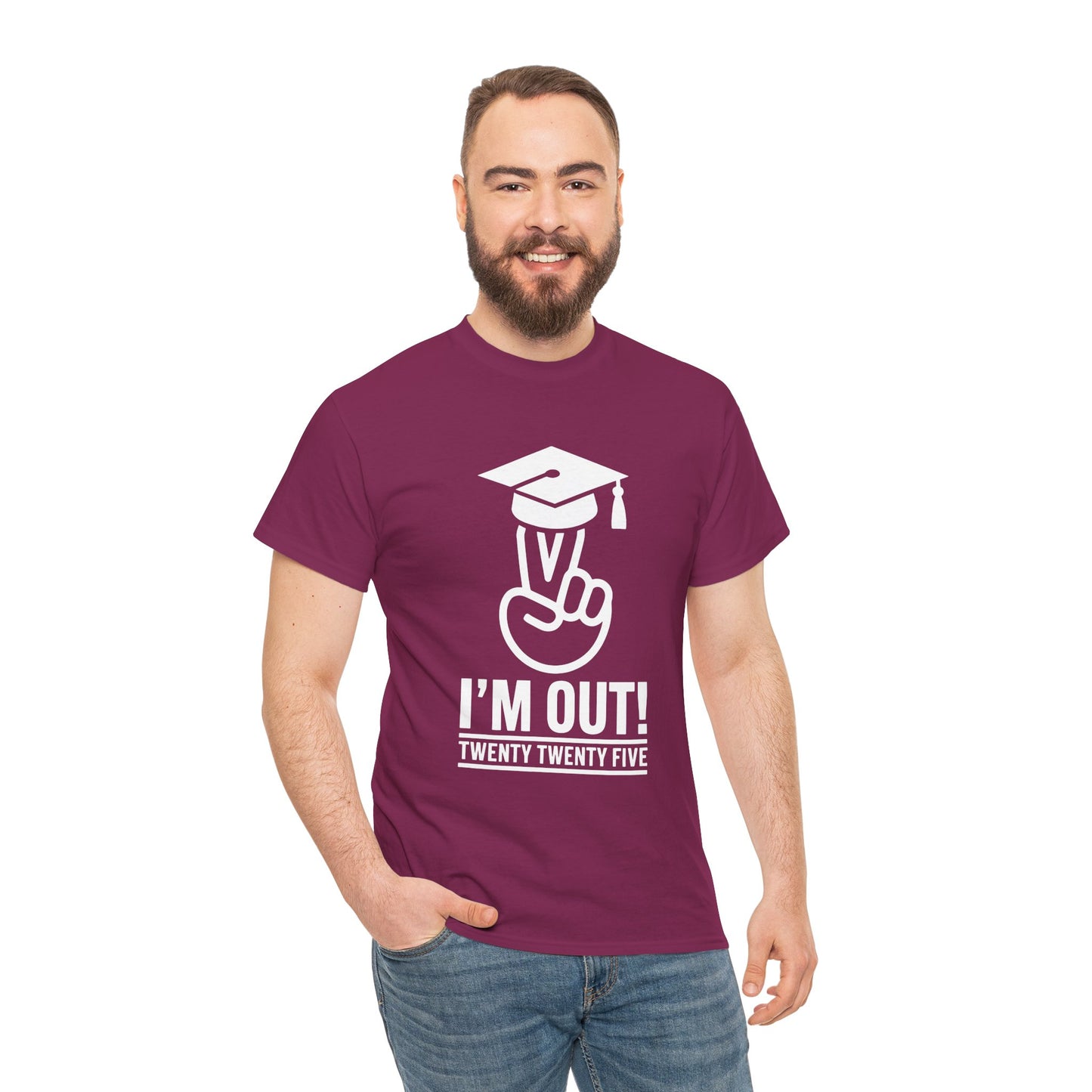 Graduation Celebration Unisex Heavy Cotton Tee - "I'M OUT!" 2025