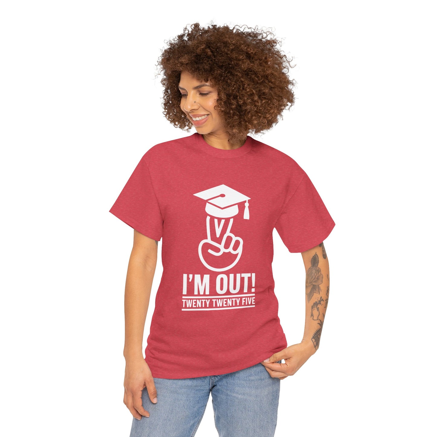 Graduation Celebration Unisex Heavy Cotton Tee - "I'M OUT!" 2025