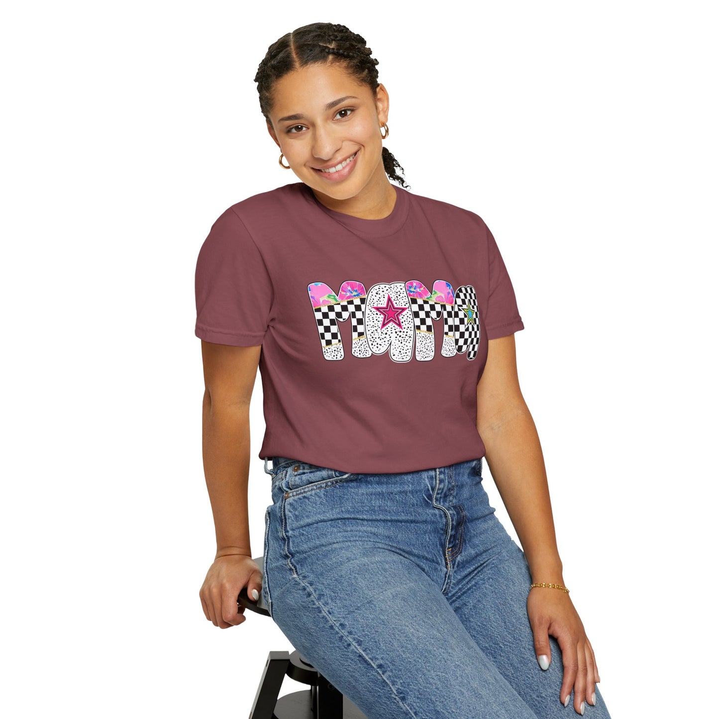 Comfort Colors Retro Vibe Mother's Day T-Shirt with Star Design Asst. Colors & Sizes